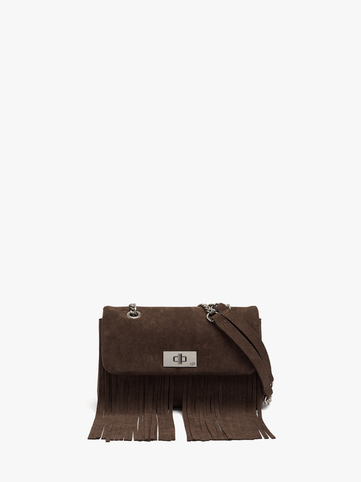 Shoulder Bag With Flap And Long Fringes