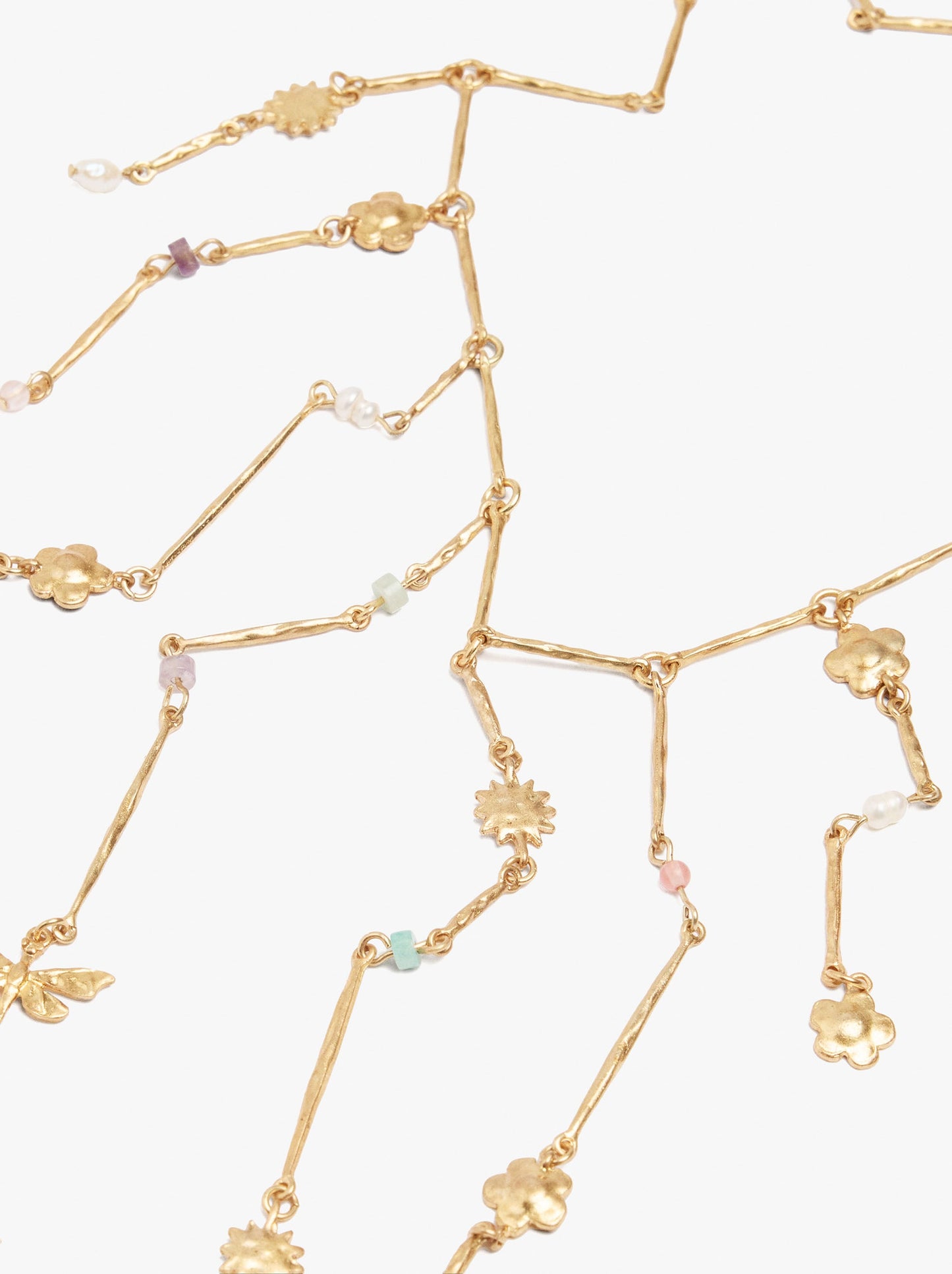 Bars Necklace With Pearls And Stones