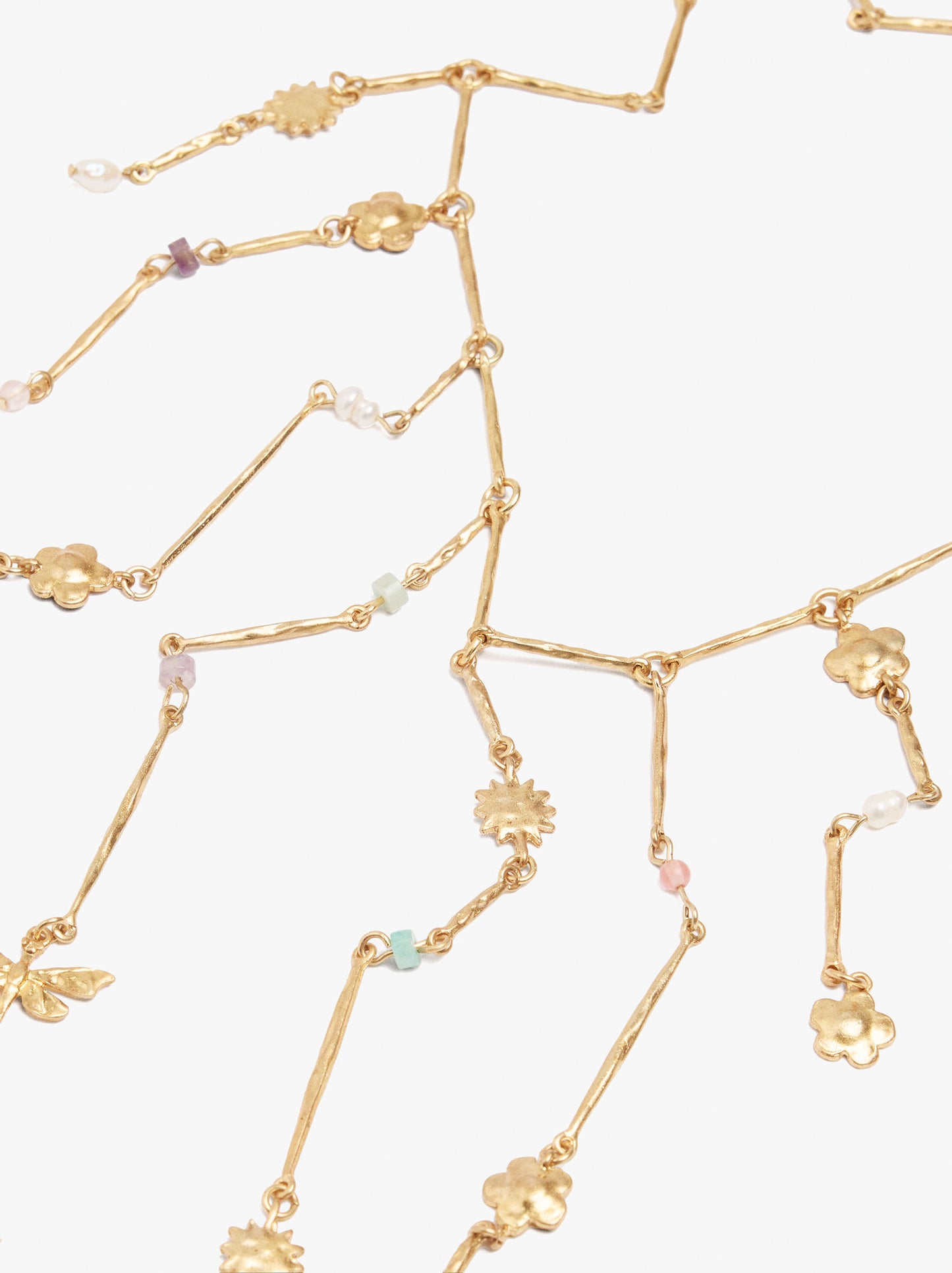 Bars Necklace With Pearls And Stones