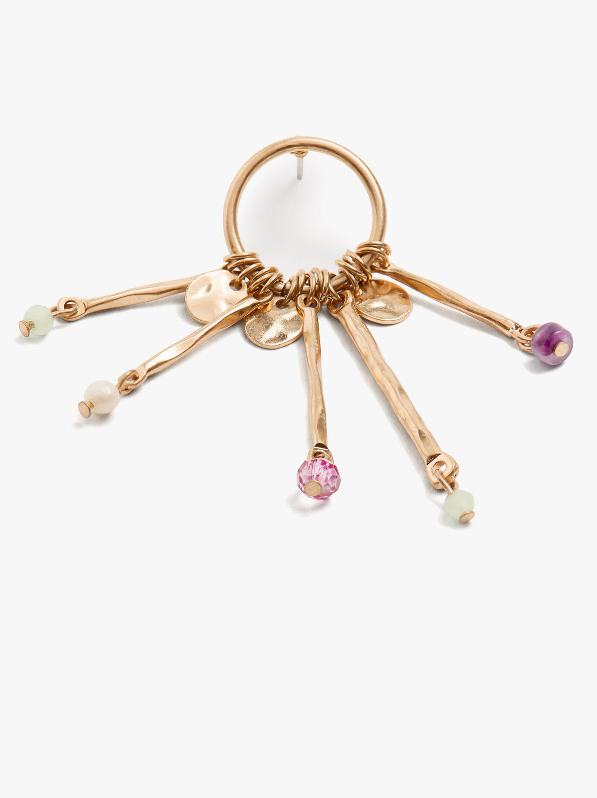 Earrings Of Bars With Stones And Pearl