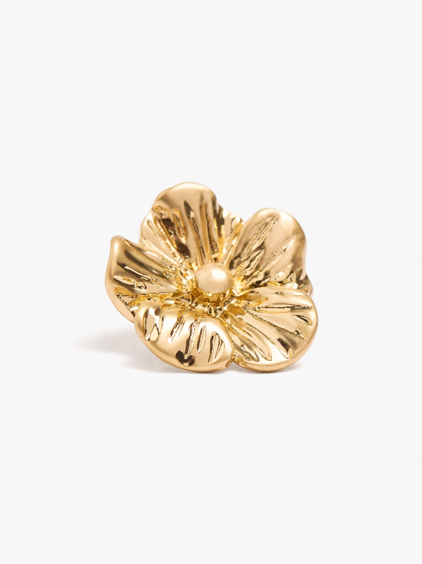 Rounded Flower Earrings With Embossed Detail