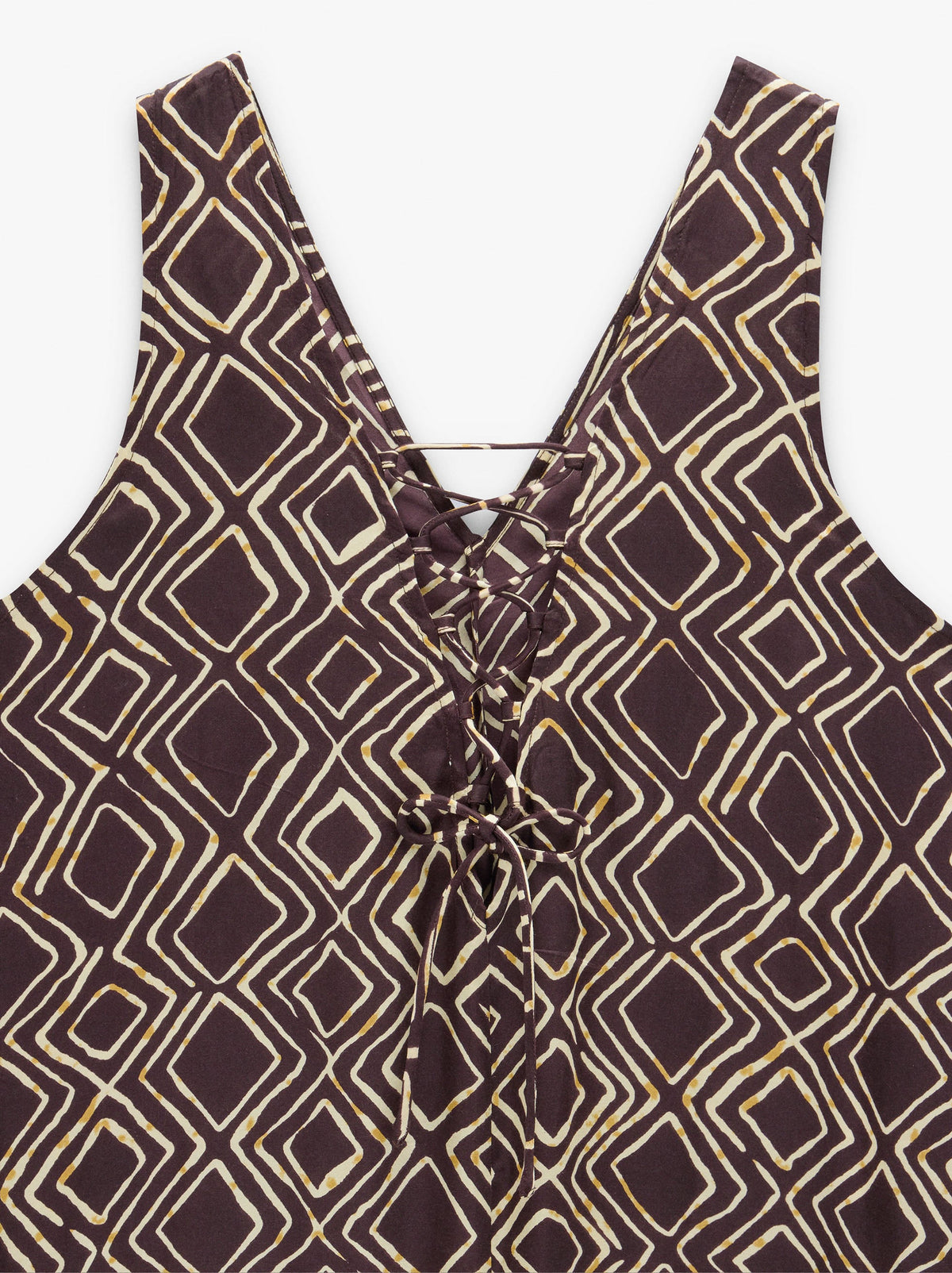 Flowing Diamond-Print Jumpsuit