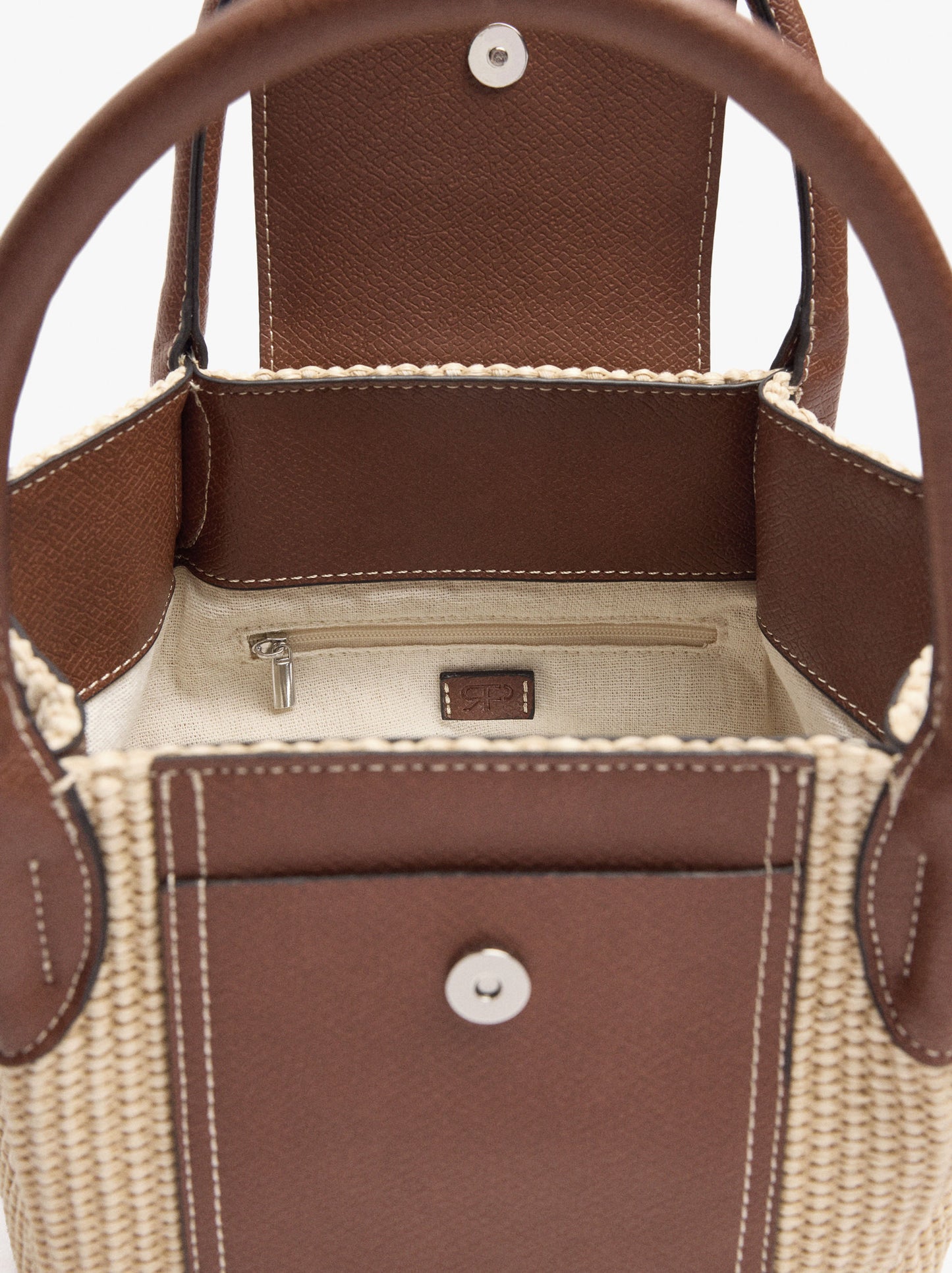 Tote Bag With Paper Straw Effect With Flap