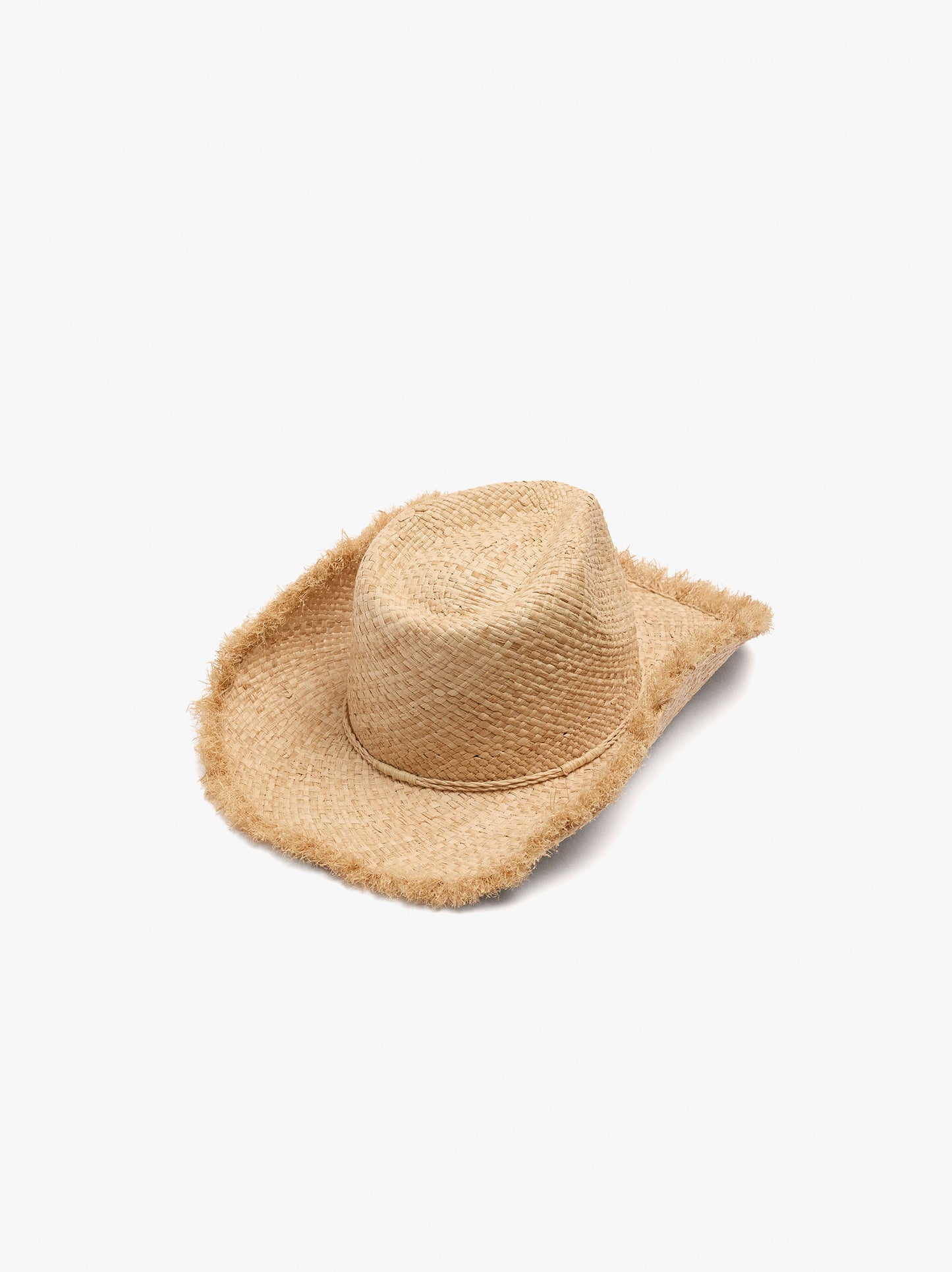 Straw Hat With Frayed Edges