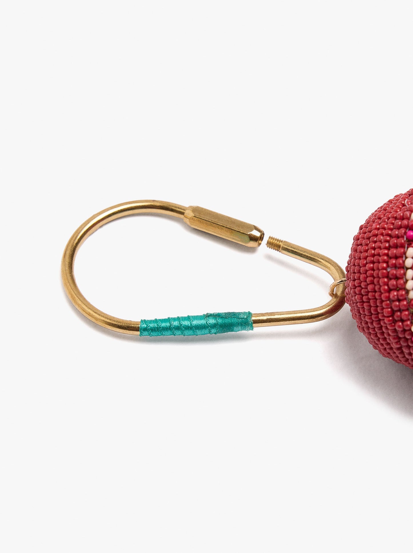 Rounded Keychain Charm With Beads