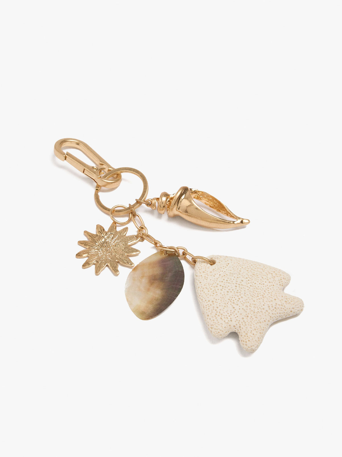 Keychain Charm With Stone And Shell