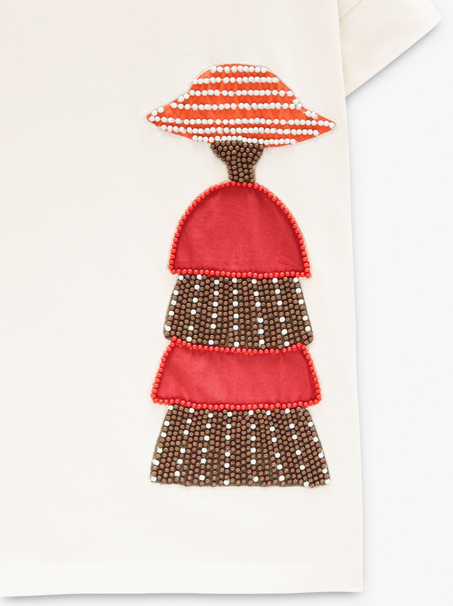 Cotton T-Shirt With Beads Detail