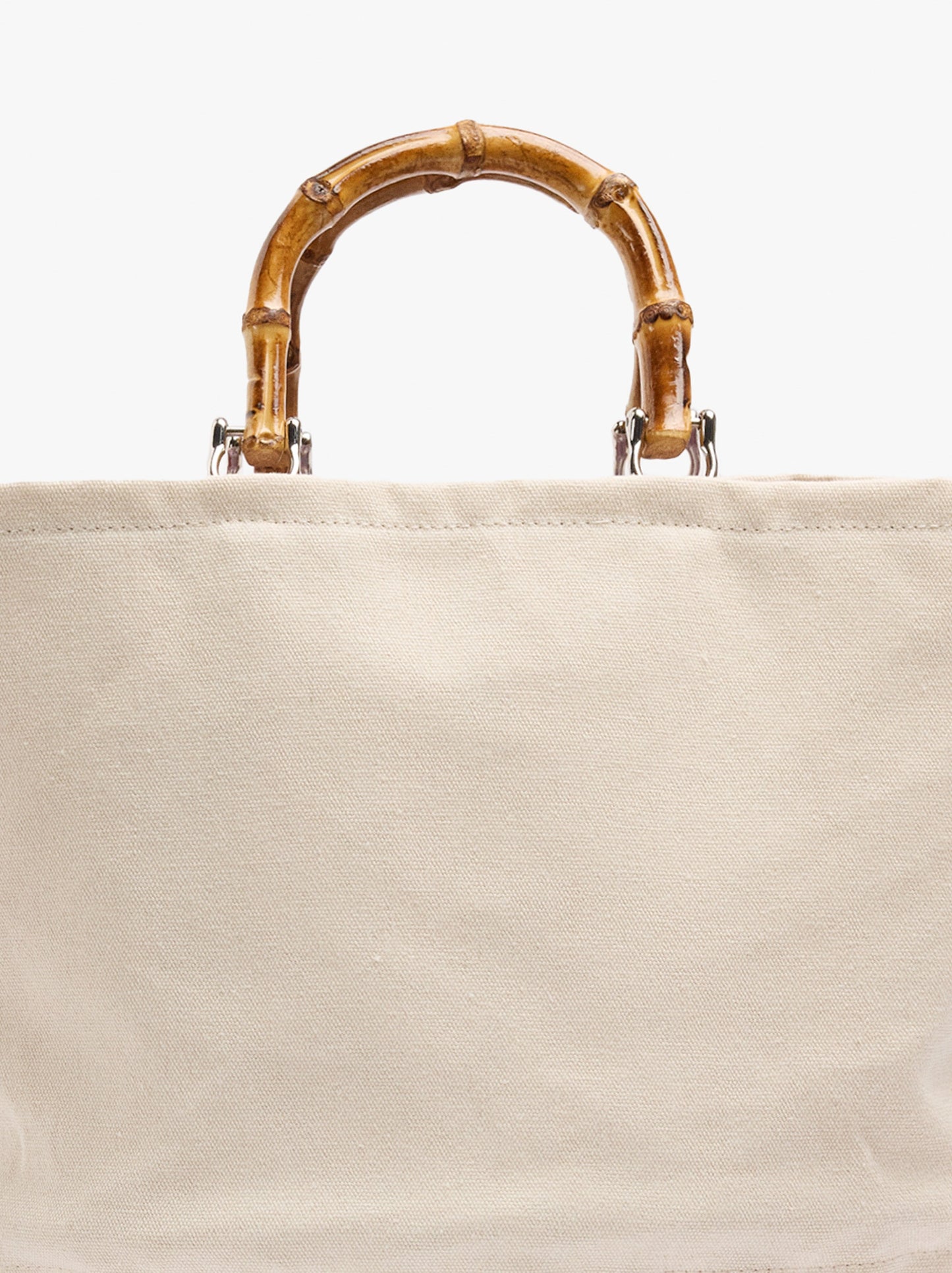 Tote Bag Canvas With Rattan Base L