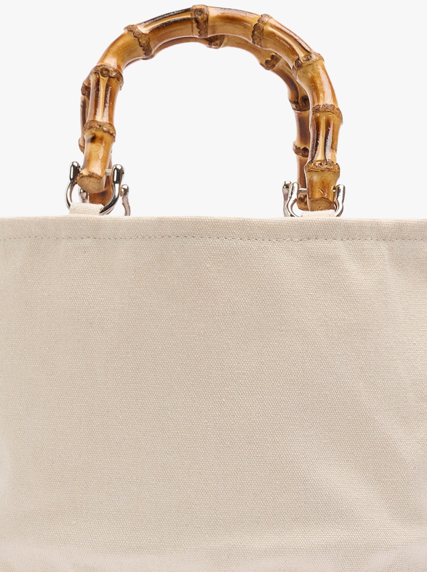 Tote Bag Canvas With Rattan Base M