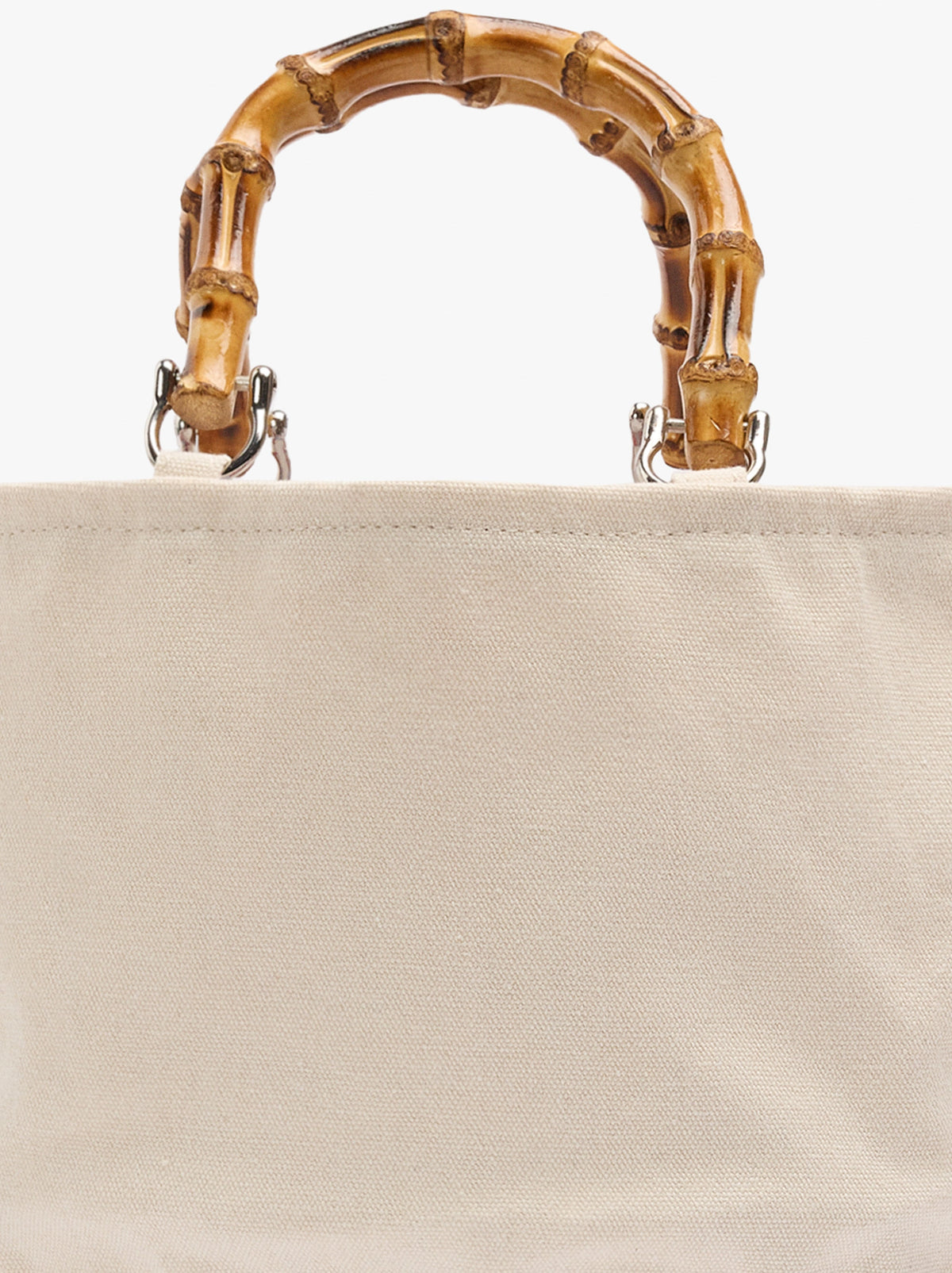 Tote Bag Canvas With Rattan Base M