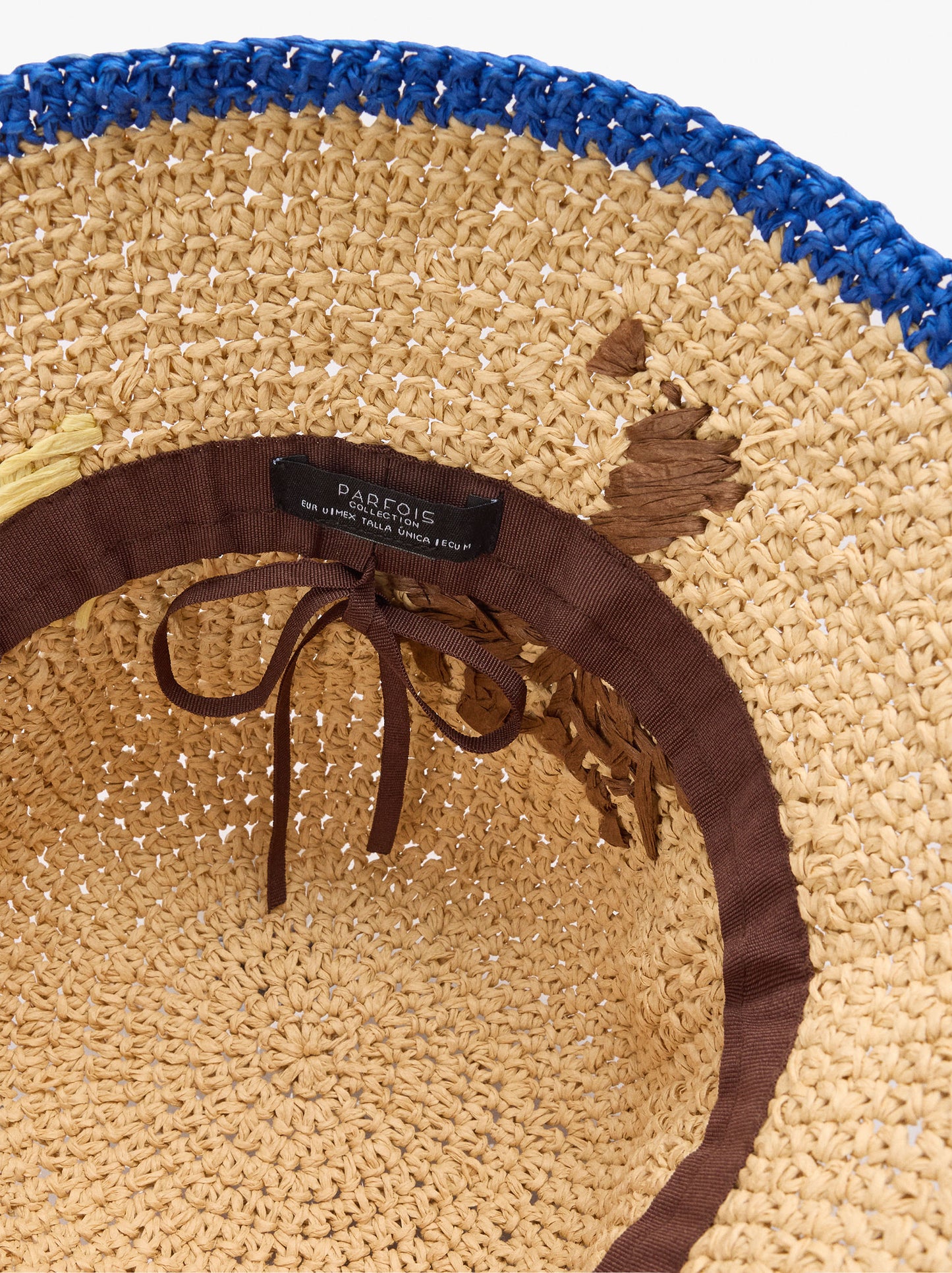 Paper Straw Effect Bucket Hat Sun And Palm
