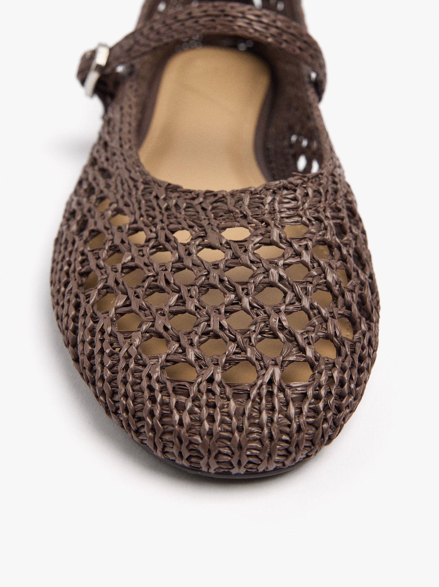 Ballet Flats With Braided Mesh
