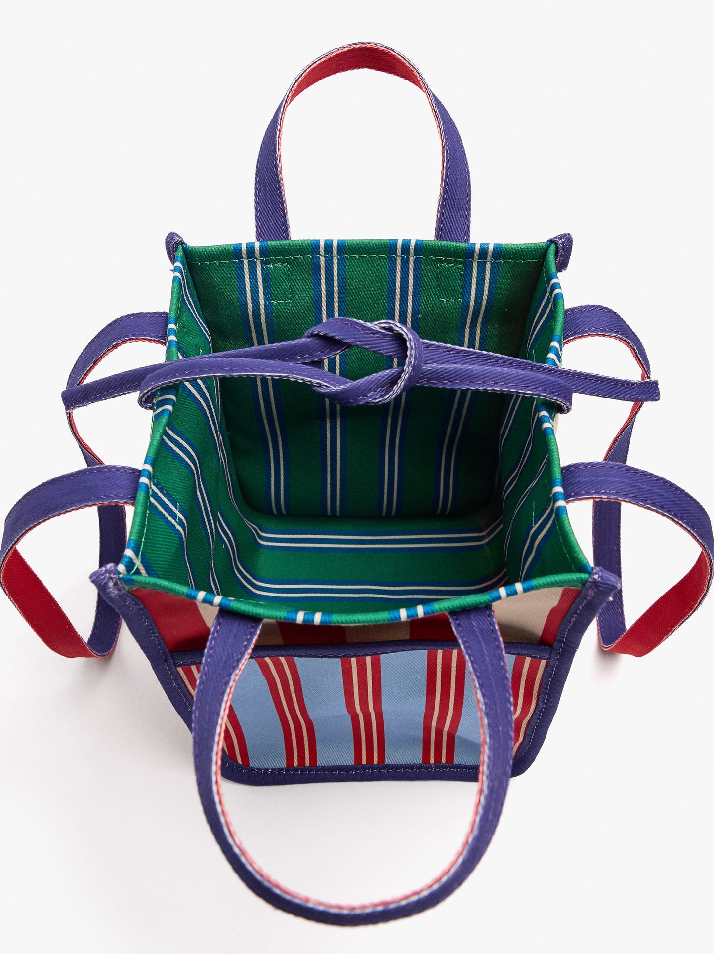 Reversible Tote Bag With Striped Stripes
