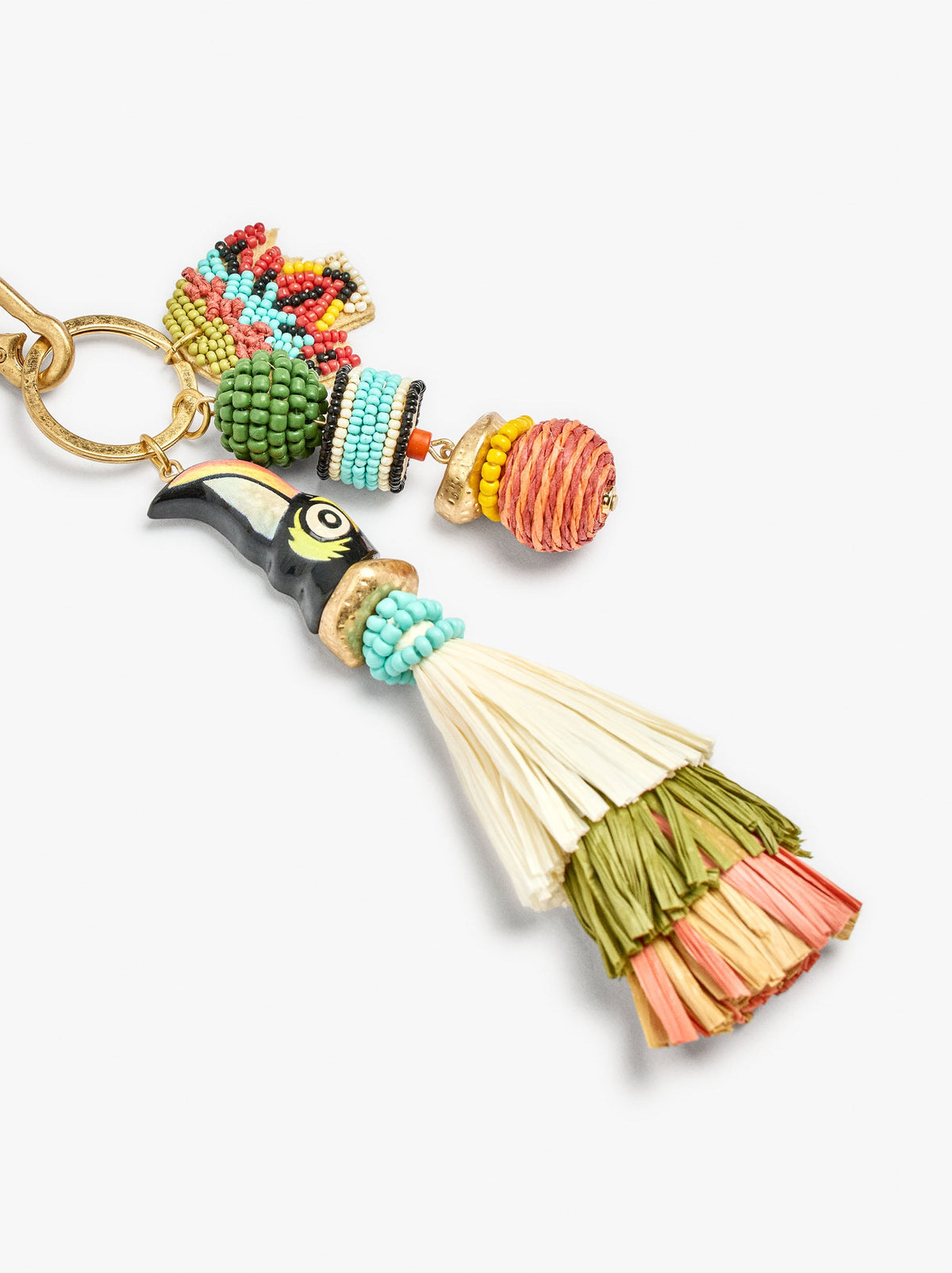 Keychain Bird Charm With Beads