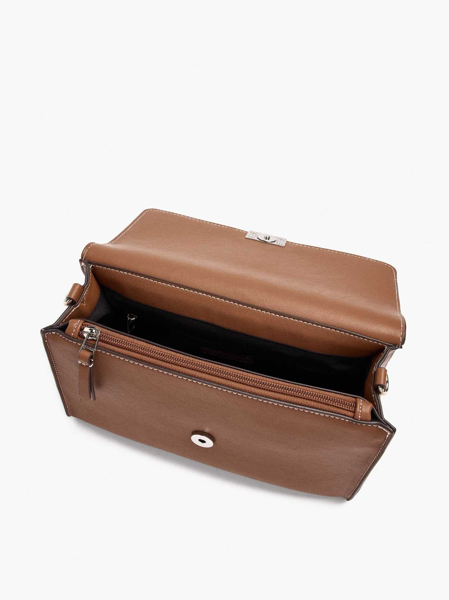 Plain Crossbody Bag With Flap