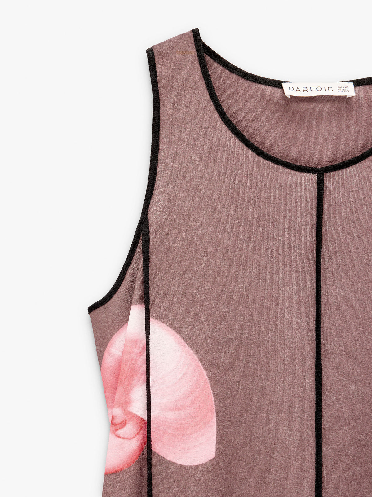 Dress With Topstitching And Marine Prints