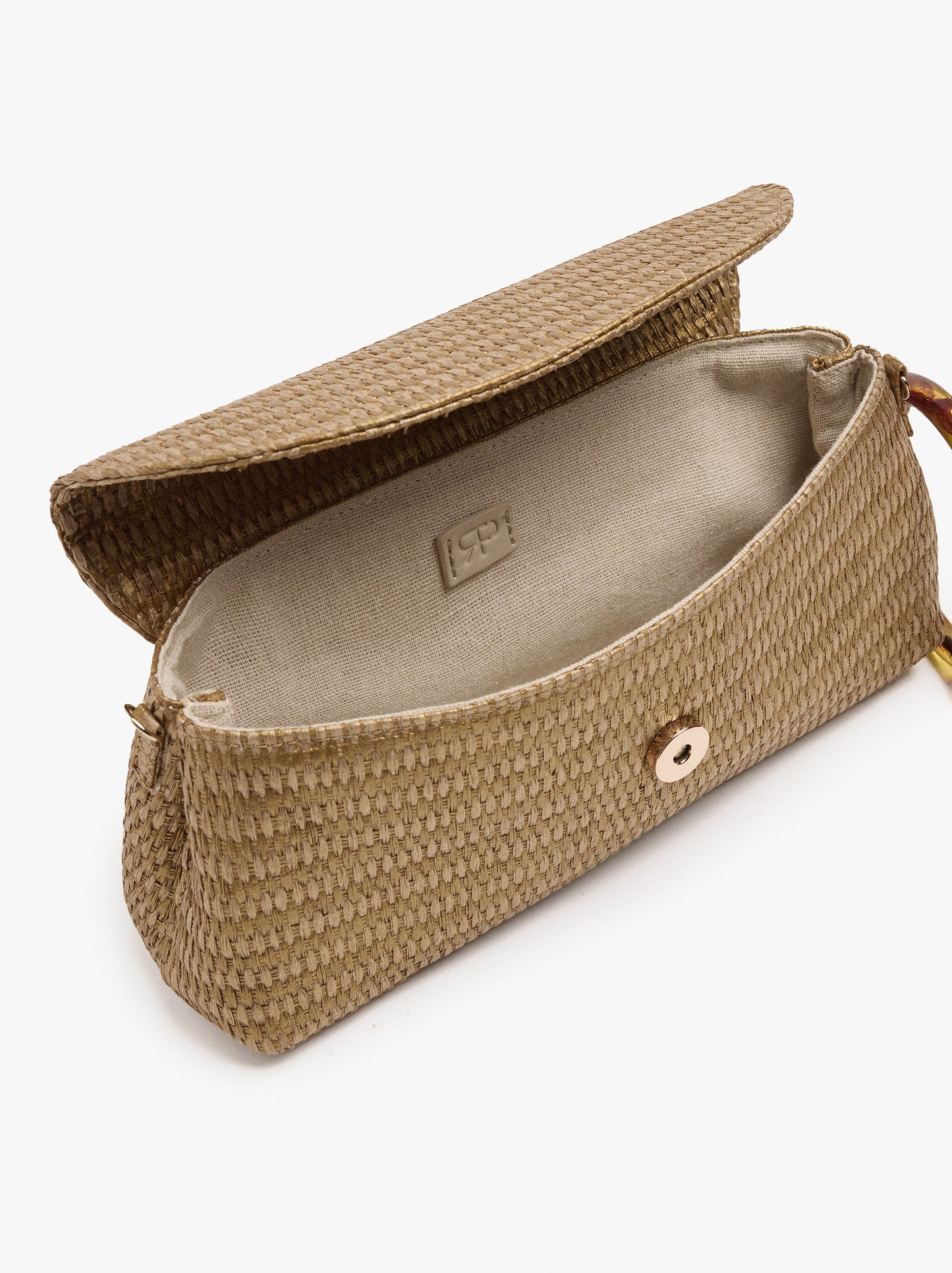 Envelope Handbag Paper Straw Effect With Hoop