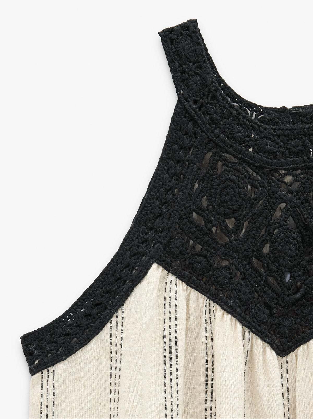 Halter Crochet Dress With Stripes