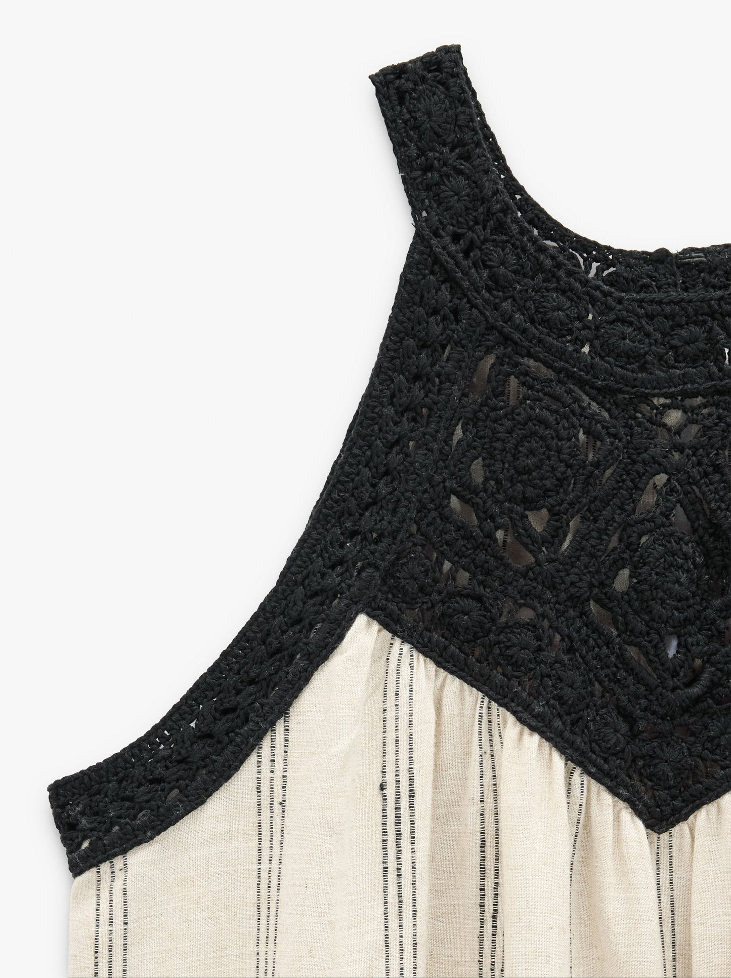 Halter Crochet Dress With Stripes