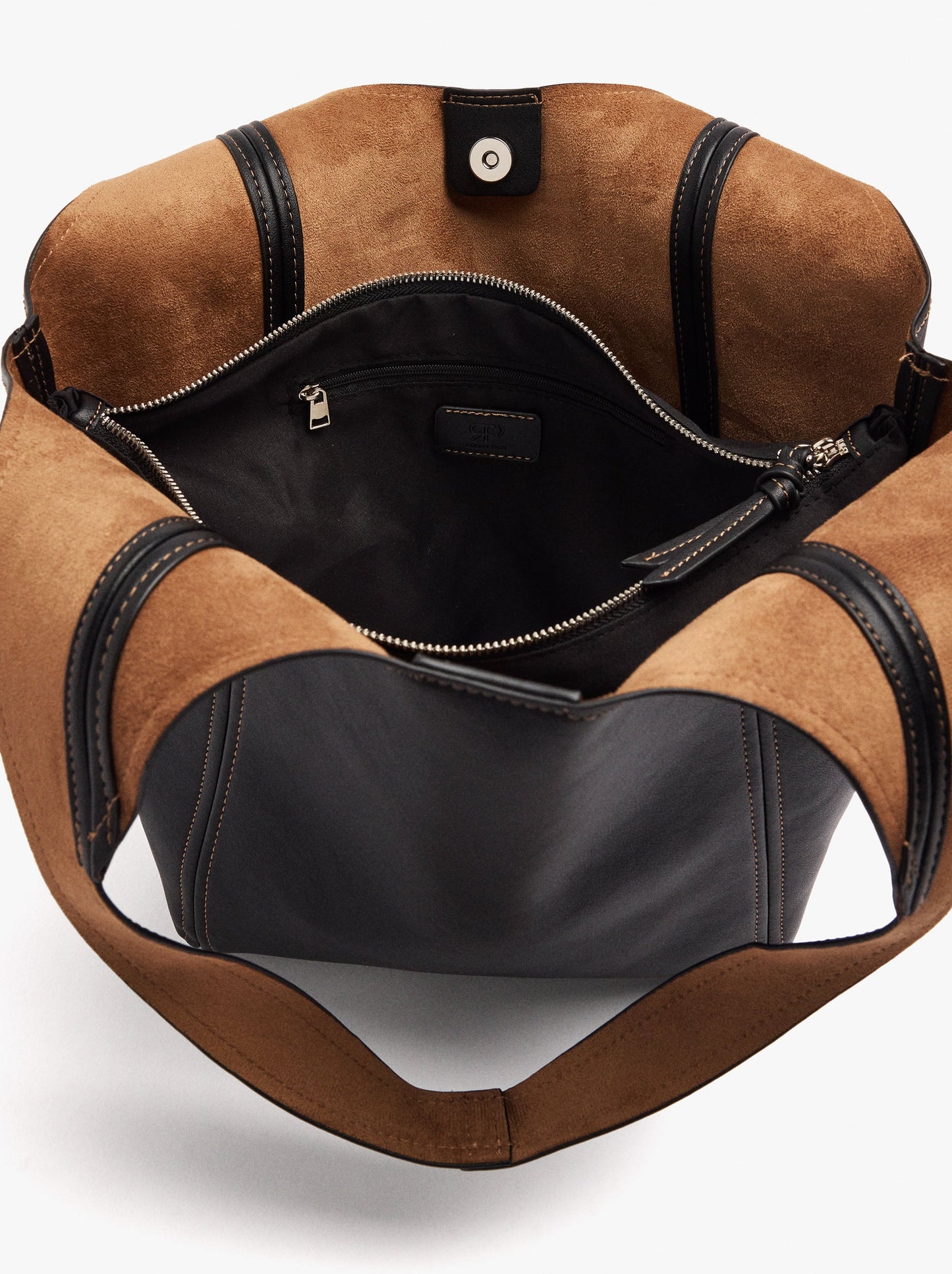 Shopper Bag With Topstitching