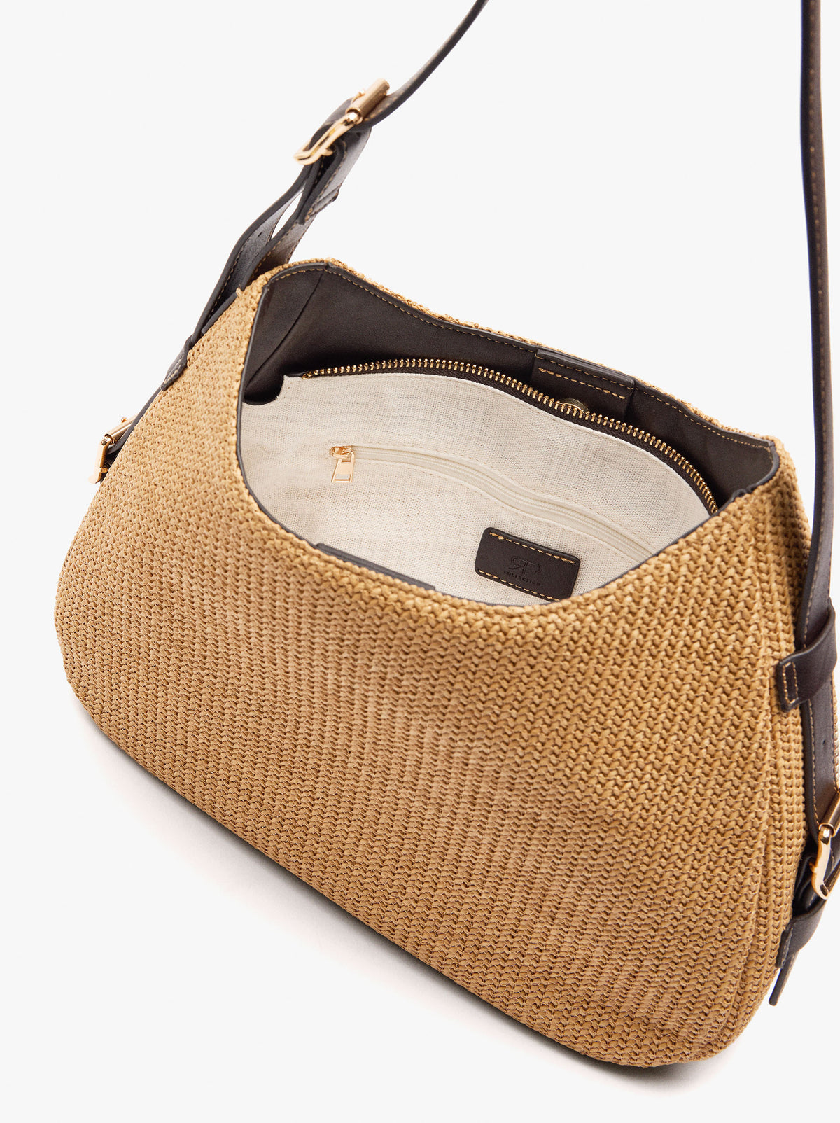 Shoulder Bag With Paper Straw Effect