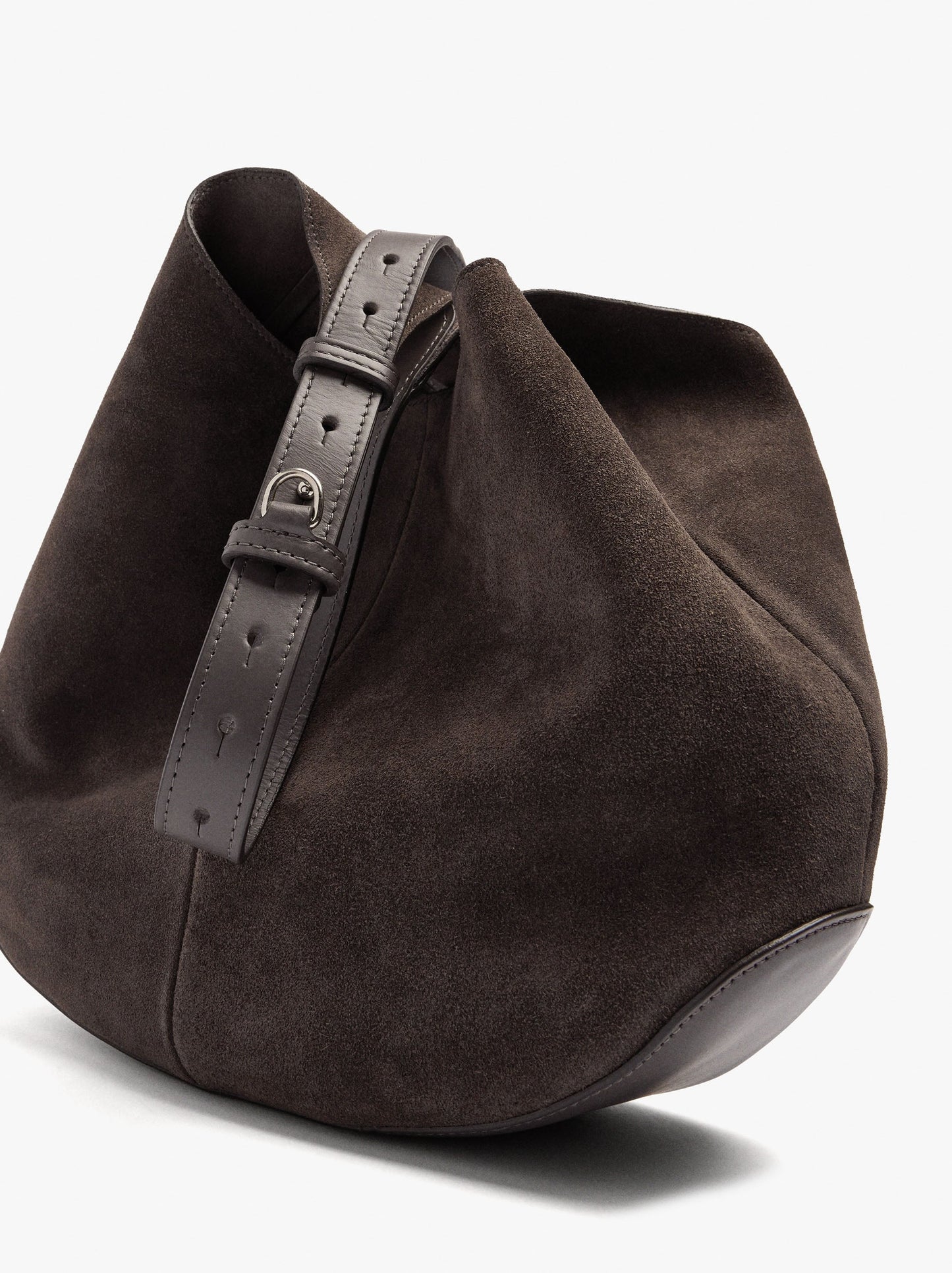 Rounded Leather Bag With Removable Bag