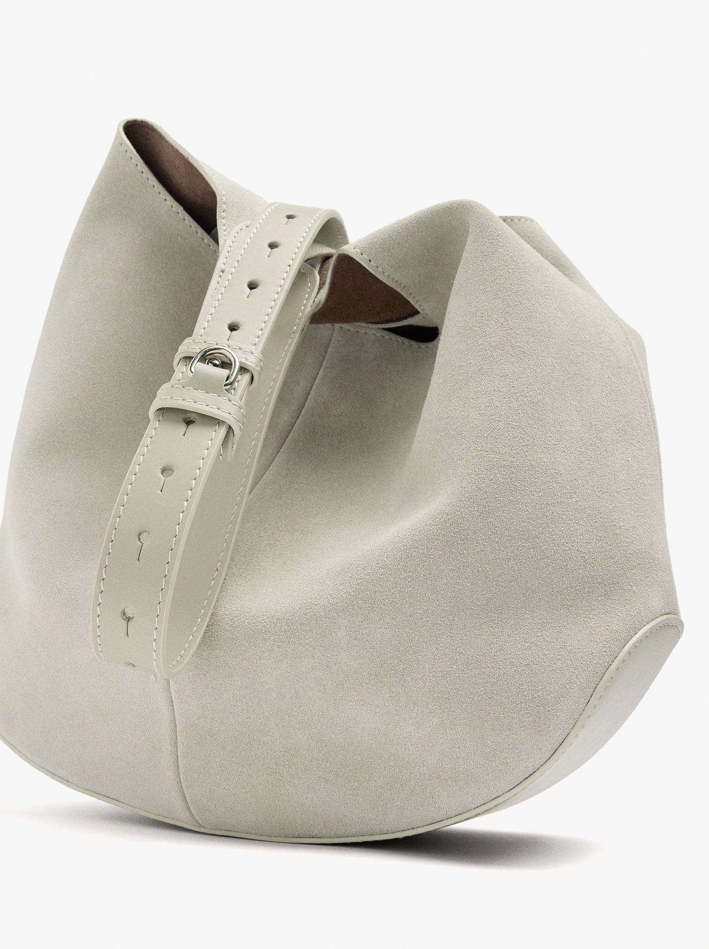 Rounded Leather Bag With Removable Bag