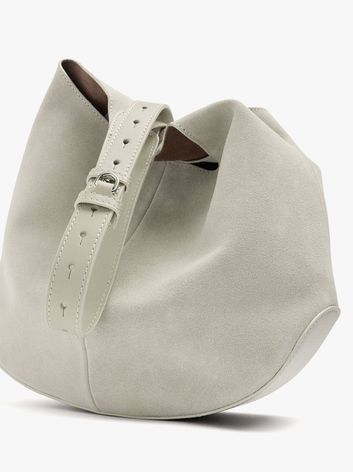 Rounded Leather Bag With Removable Bag