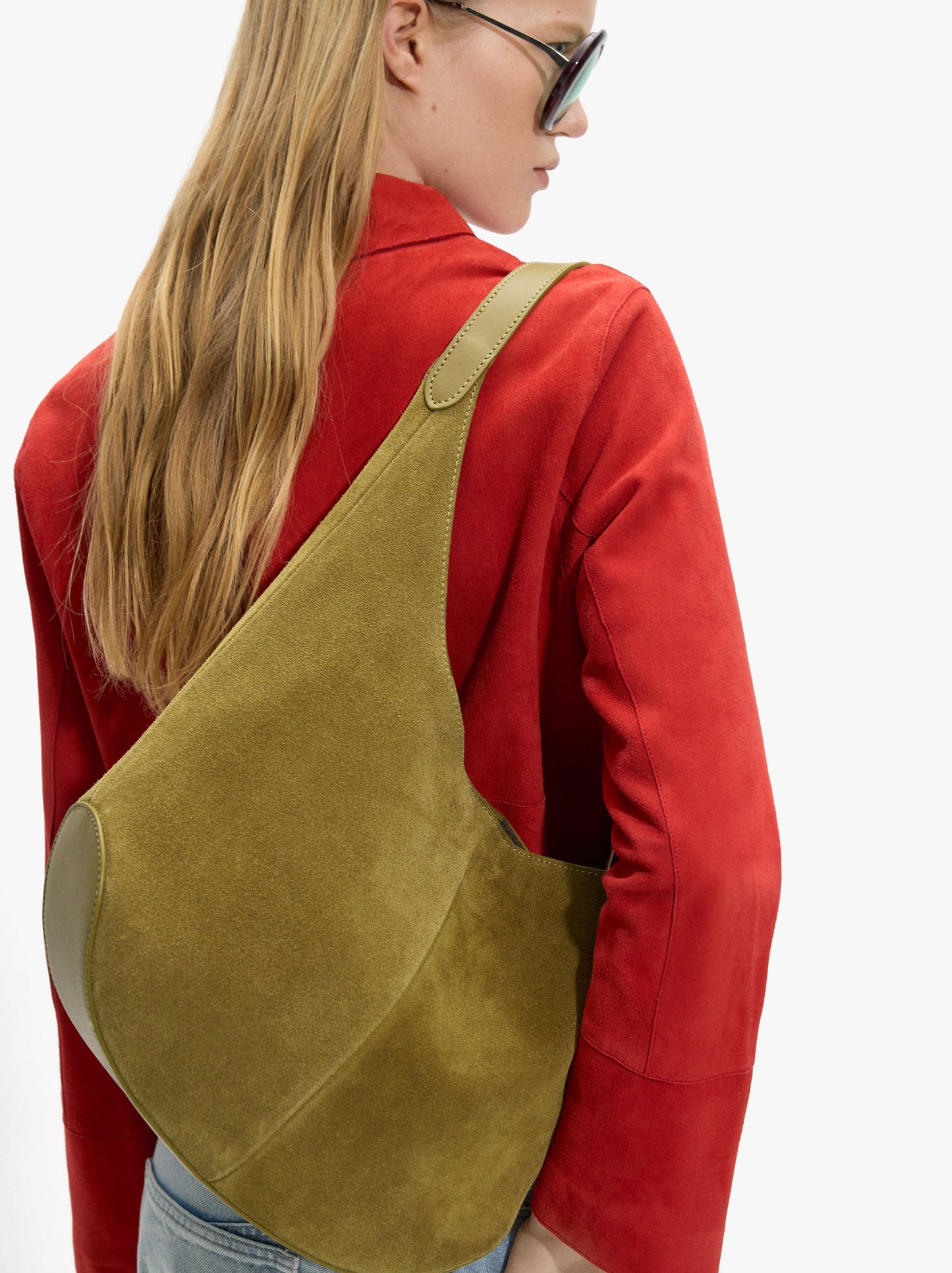 Rounded Leather Bag With Removable Bag