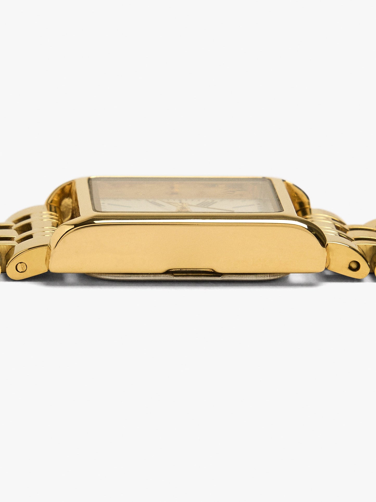 Rectangular Watch With Stainless Steel Bracelet