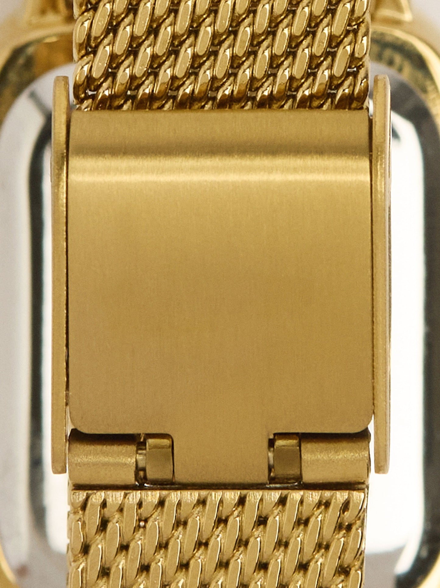Rectangular Watch With Stainless Steel Metal Mesh