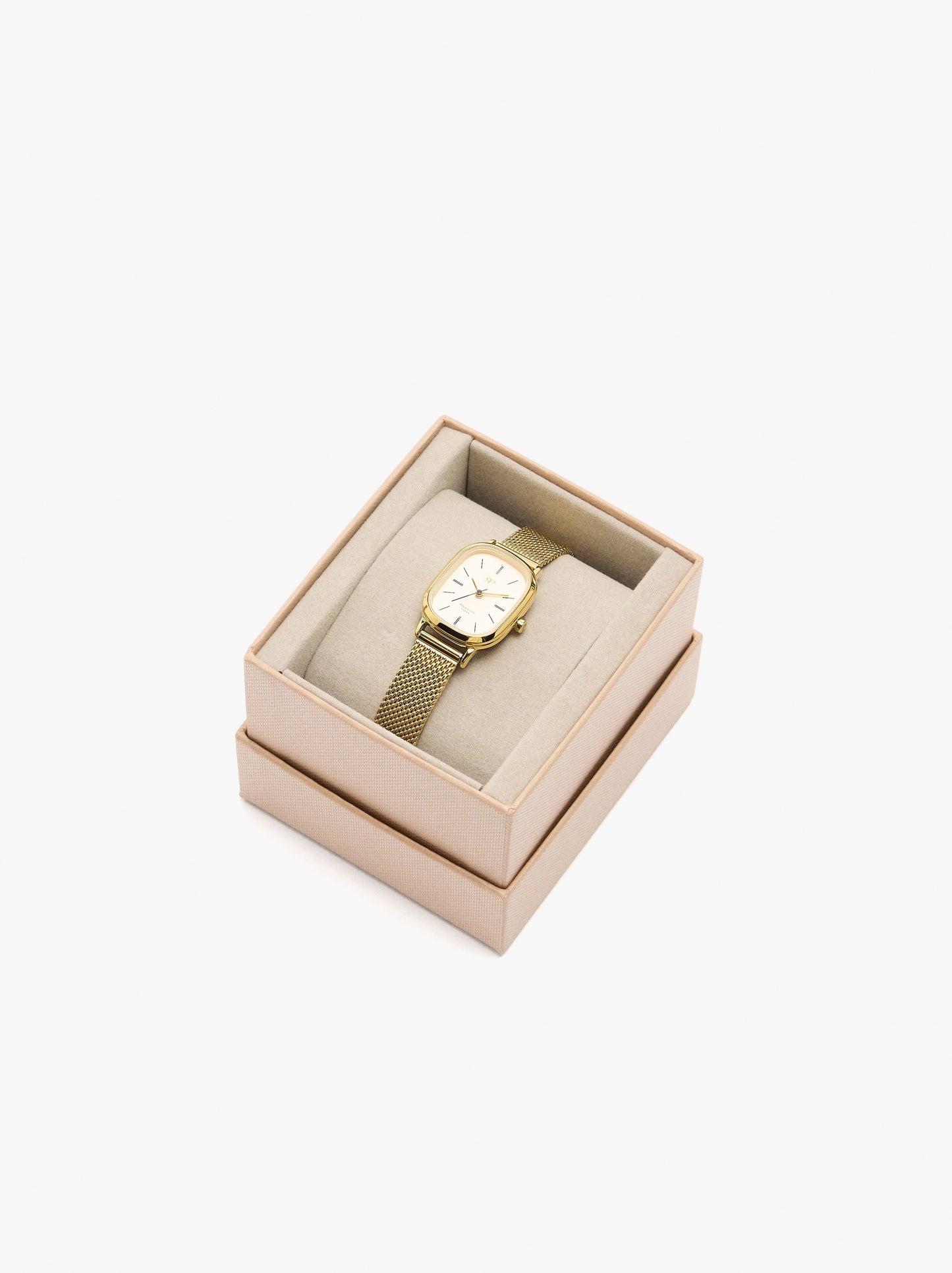 Rectangular Watch With Steel Metal Mesh