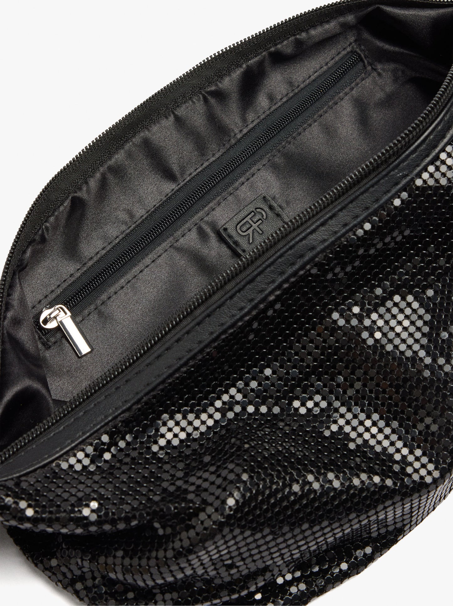 Shoulder Bag With Shiny Metallic Mesh