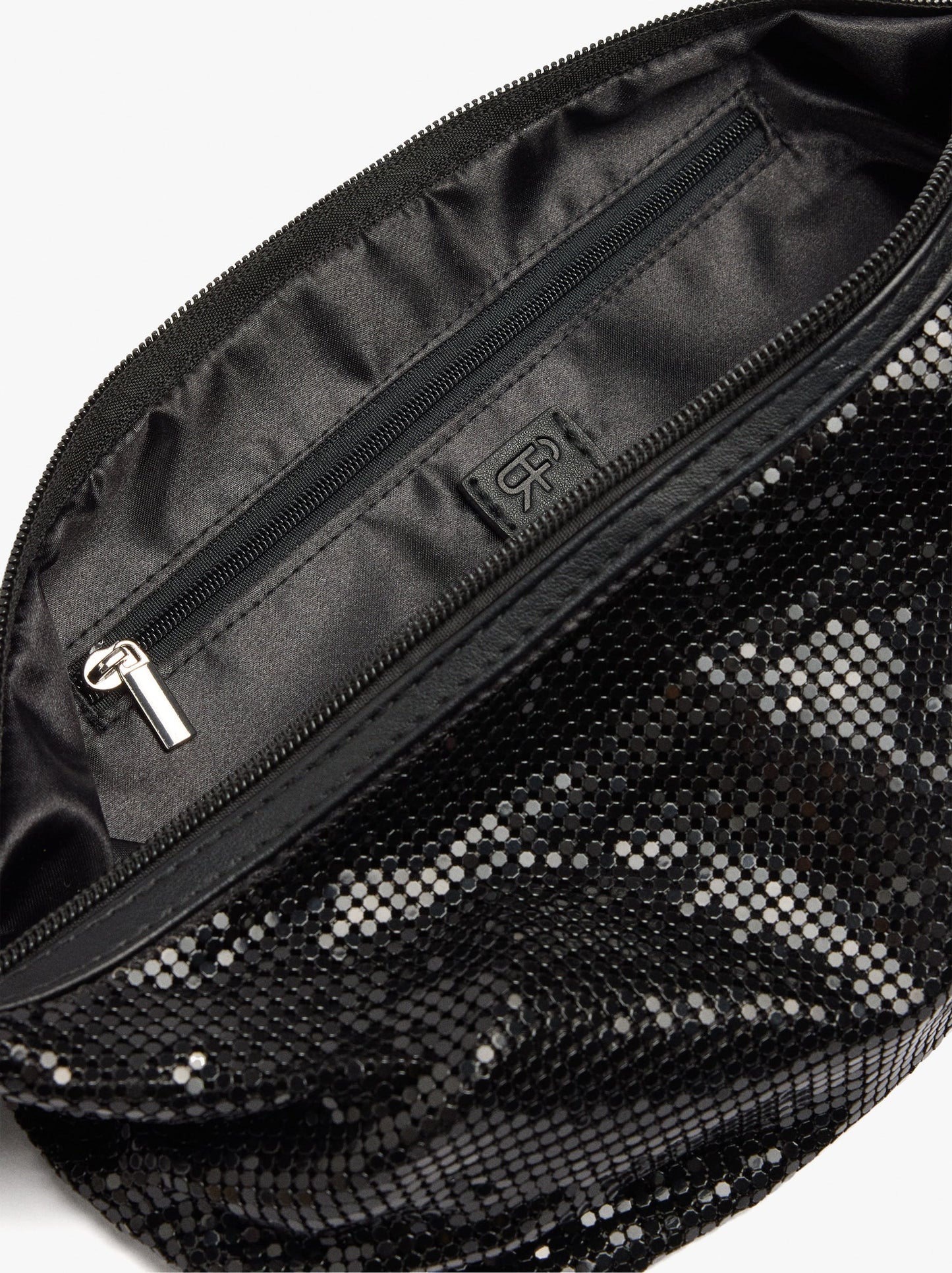 Shoulder Bag With Shiny Metallic Mesh