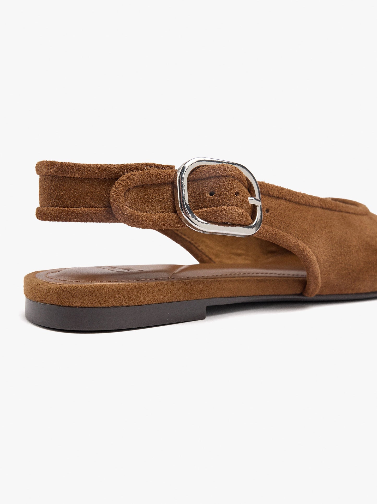 Leather Ballet Flats With Slingback