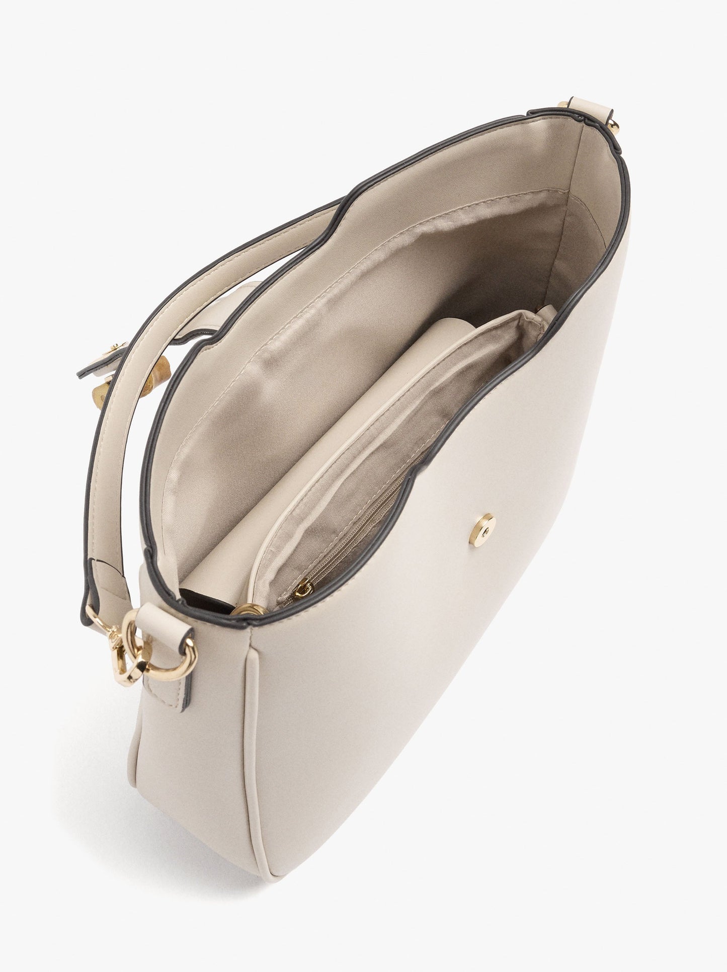 Plain Shoulder Bag With Crossbody Bag