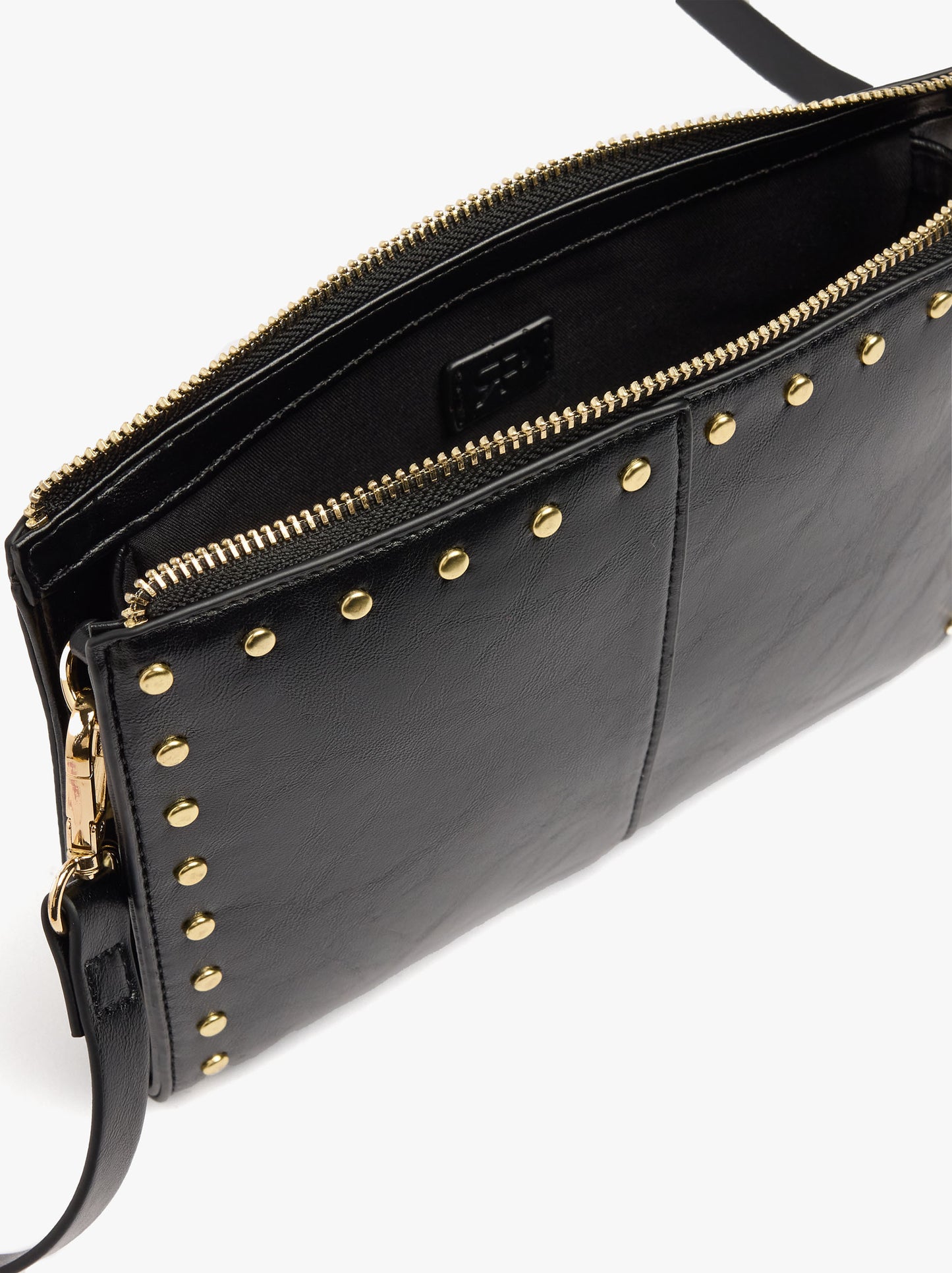 Crossbody Bag With Cracked Effect With Studs