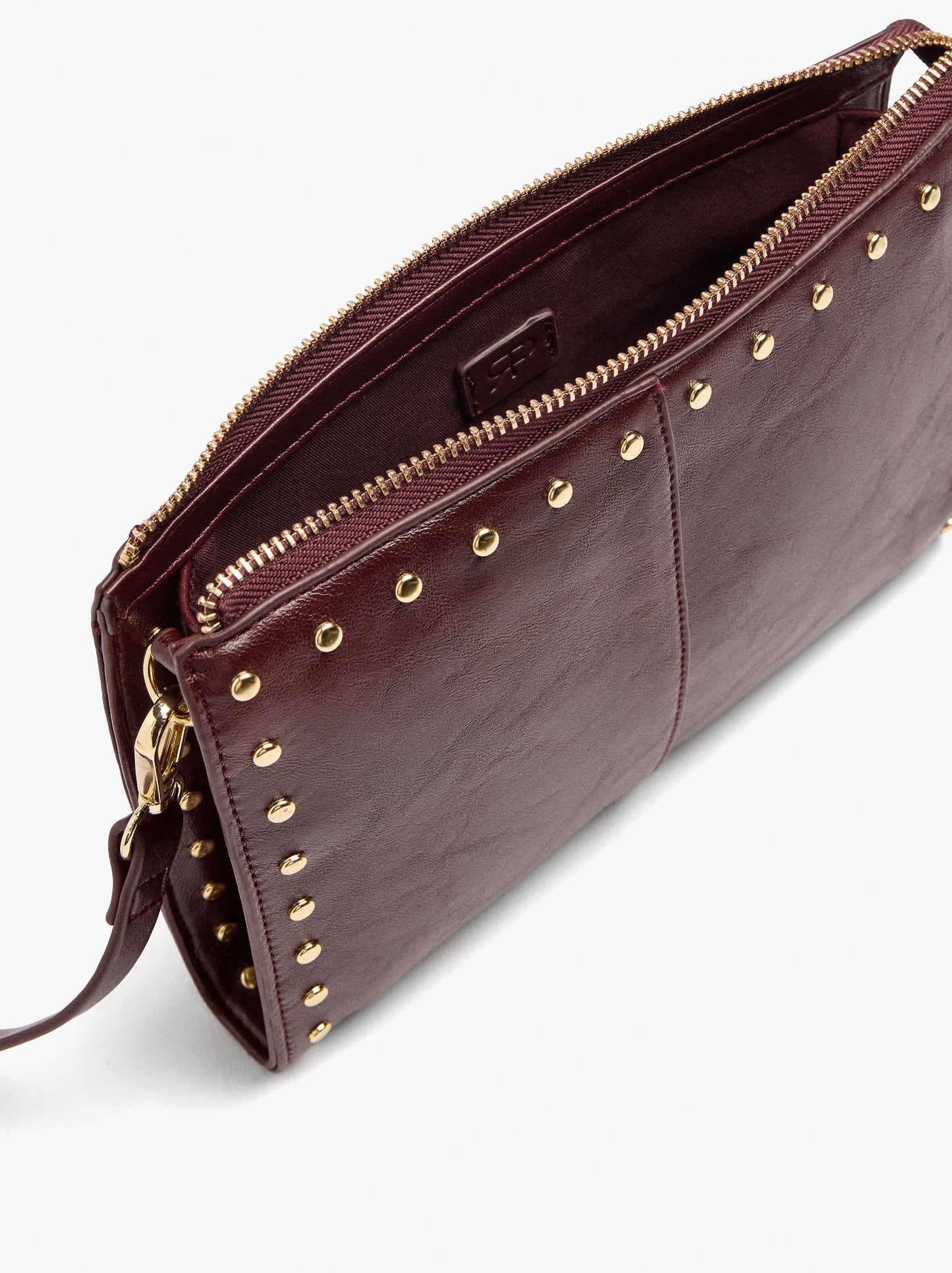 Crossbody Bag With Cracked Effect With Studs