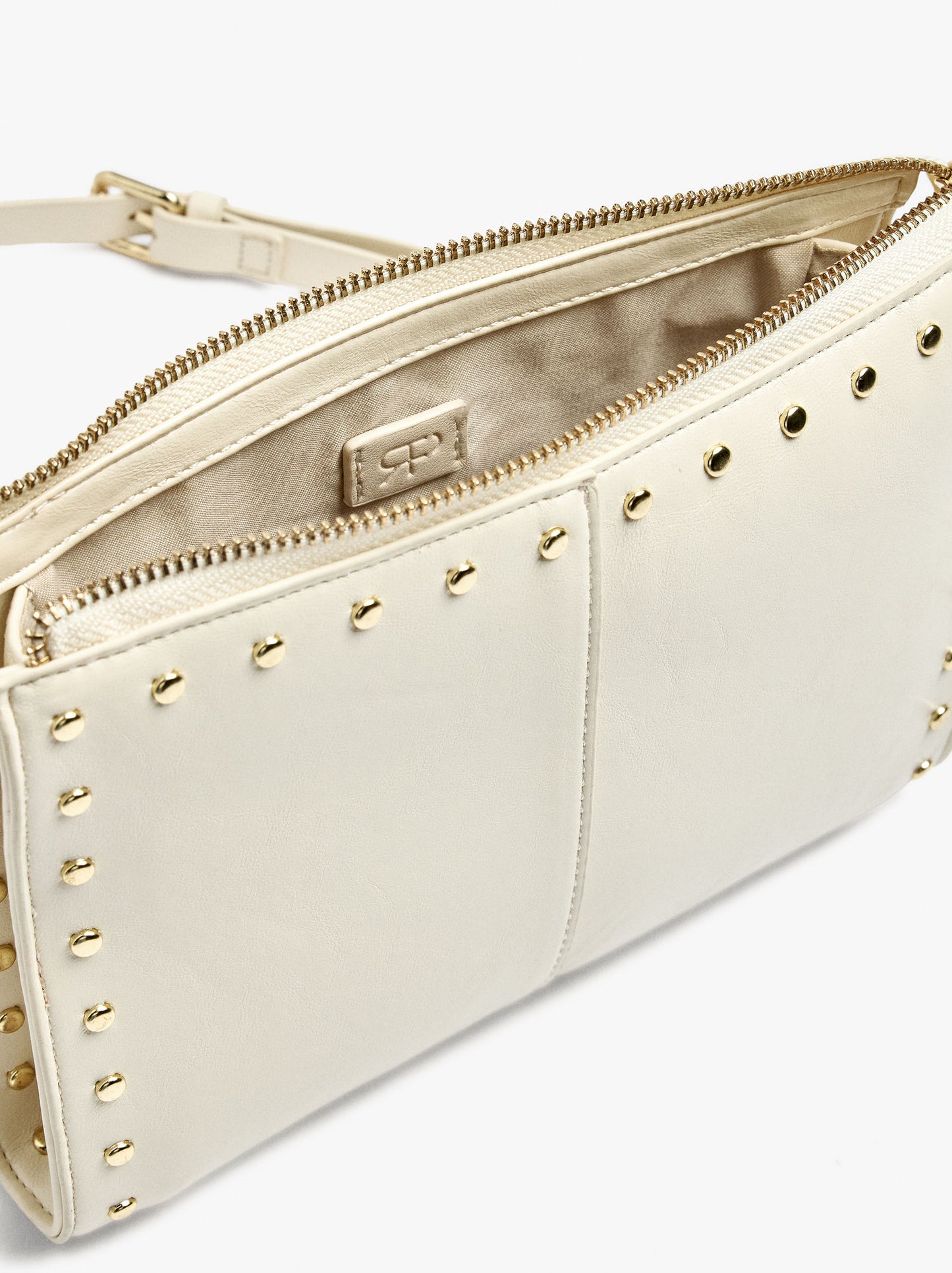Crossbody Bag With Cracked Effect With Studs