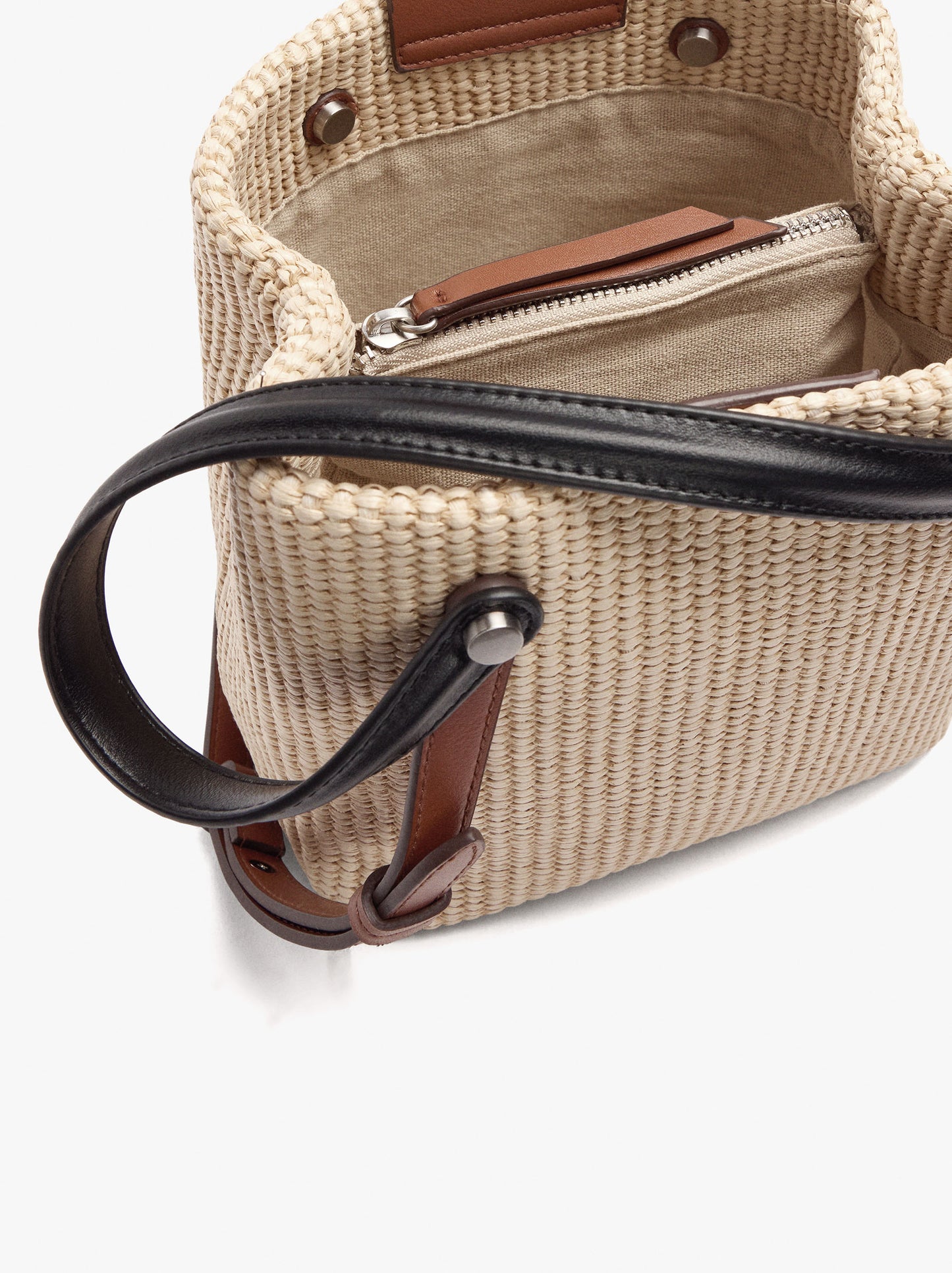 Tote Bag With Paper Straw Effect With Versatile Straps