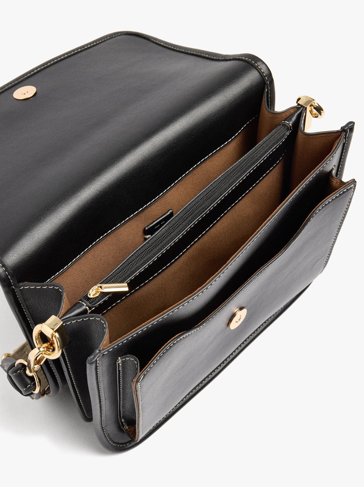 Shoulder Bag With Flap And Crossbody Bag Strap