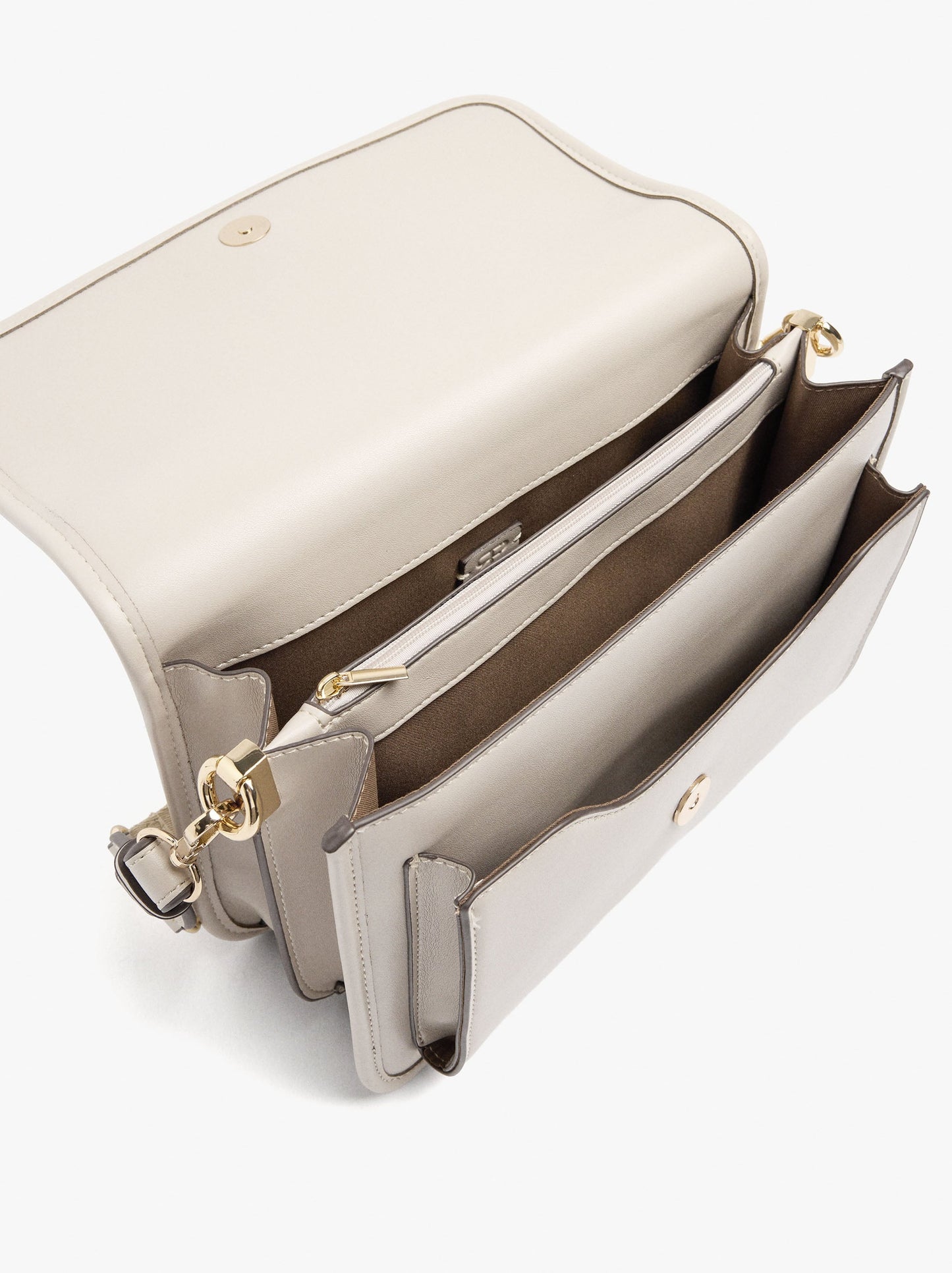 Shoulder Bag With Flap And Crossbody Bag Strap