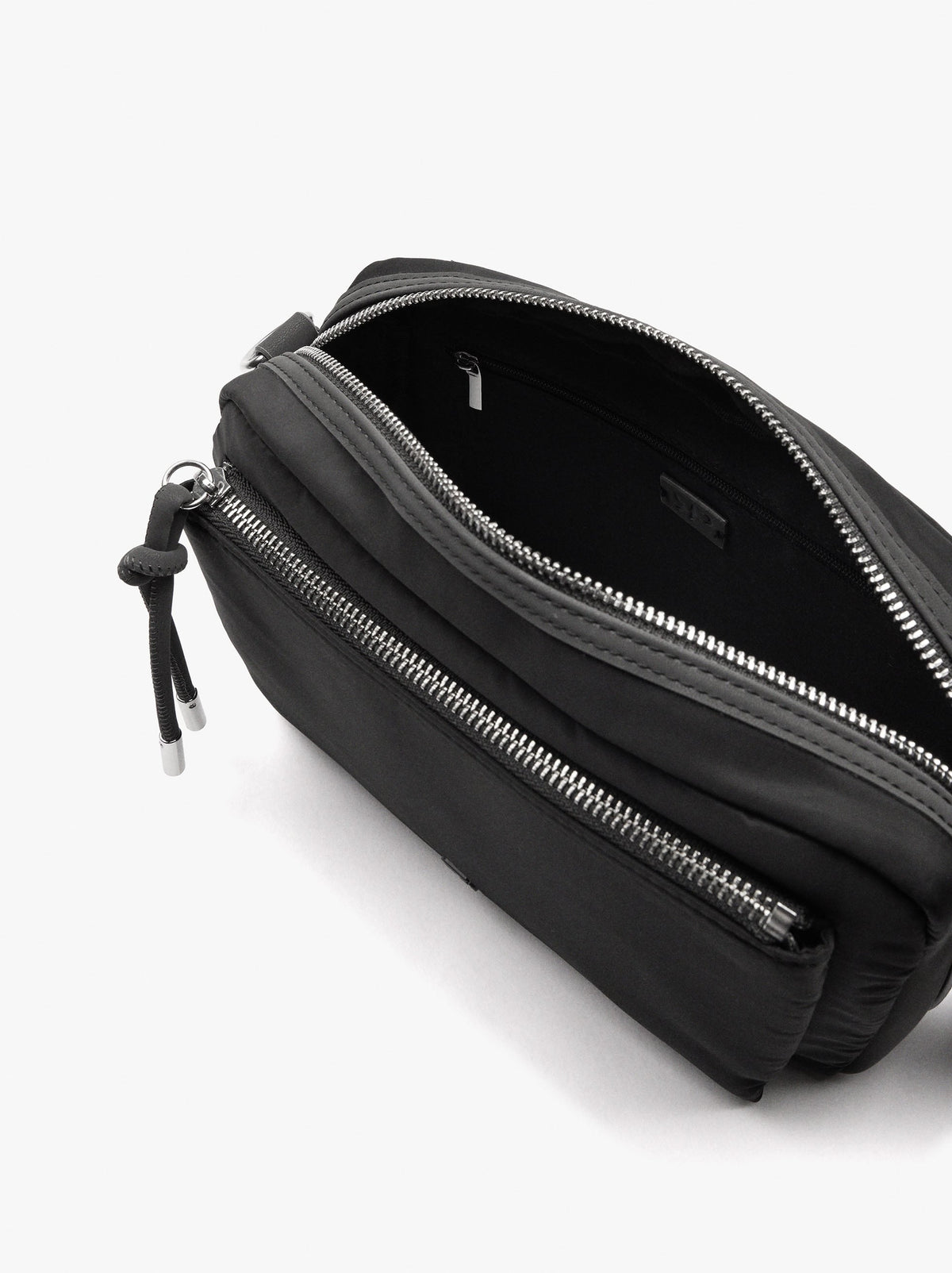 Nylon Crossbody Bag With Exterior Pockets