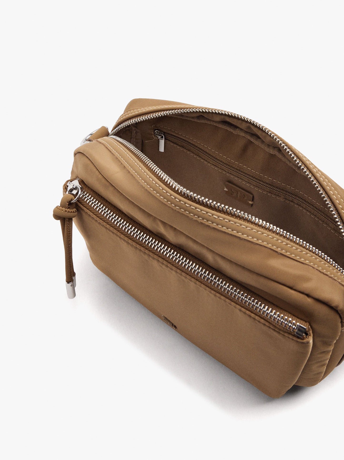 Nylon Crossbody Bag With Exterior Pockets