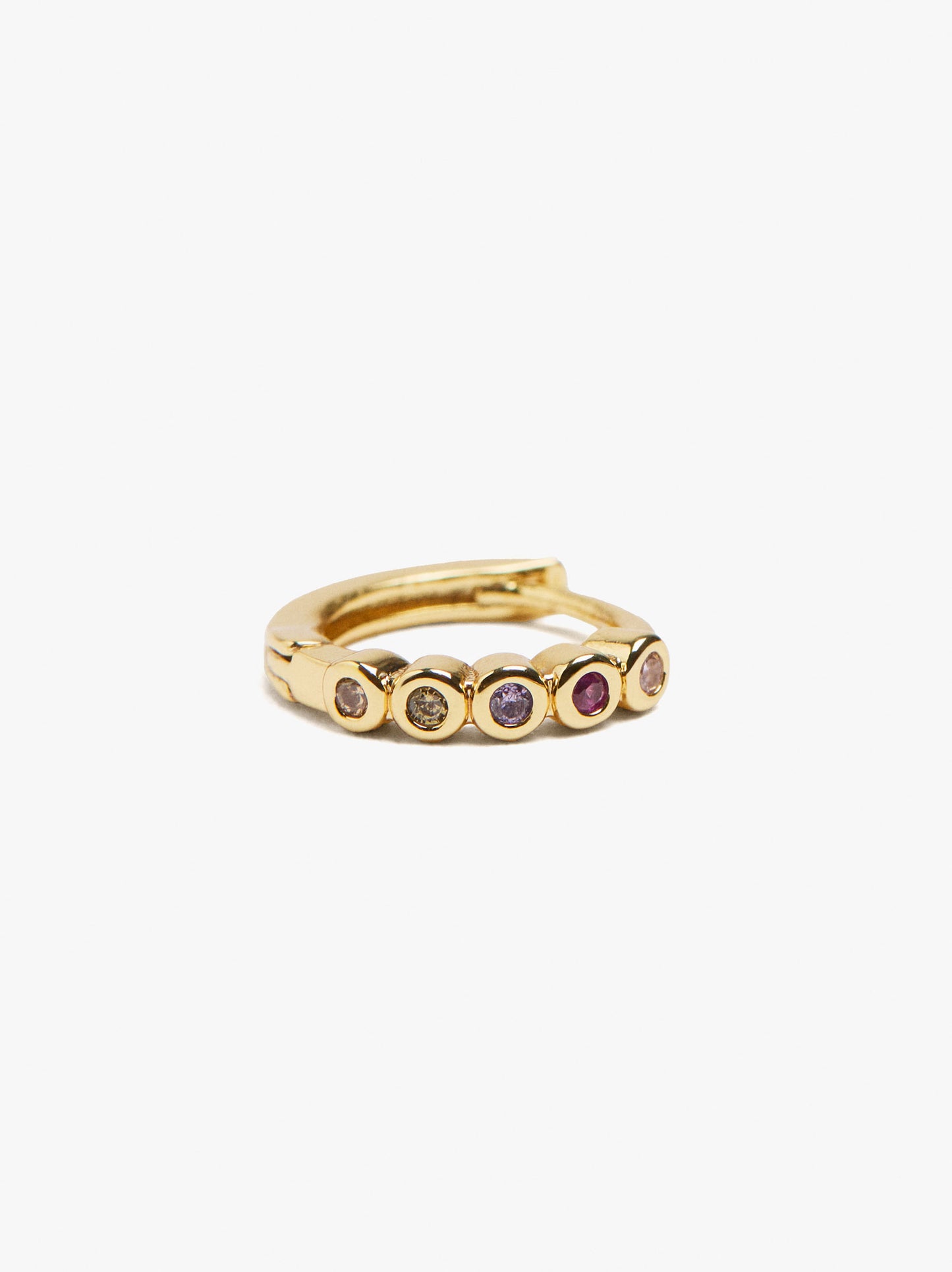 Individual Hoop With Cubic Zirconia 18k Gold Plated