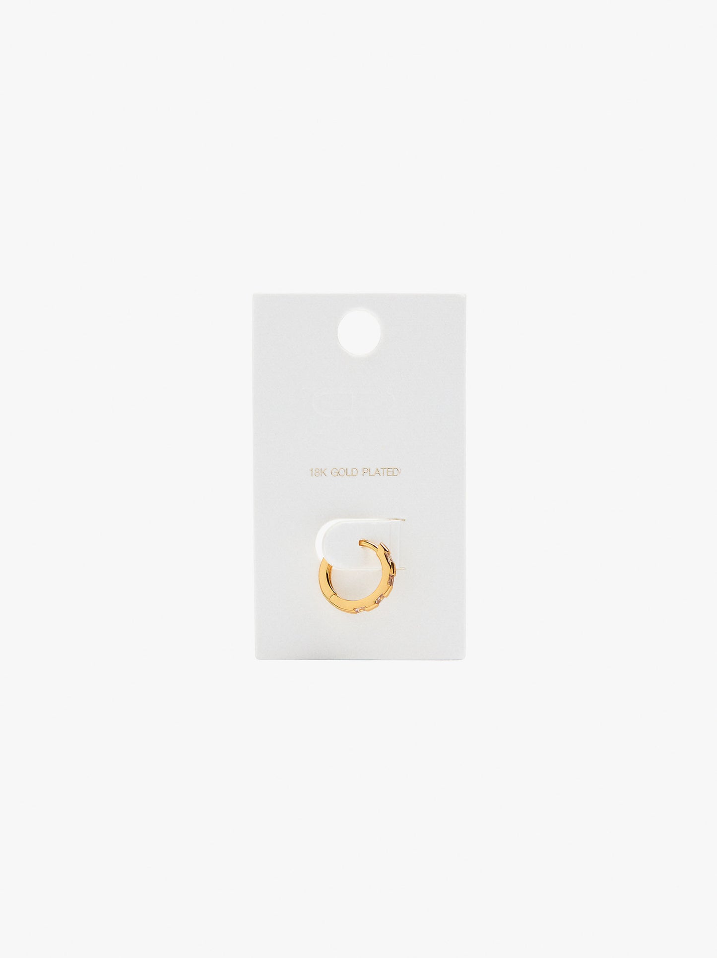 Individual Hoop With Cubic Zirconia 18k Gold Plated