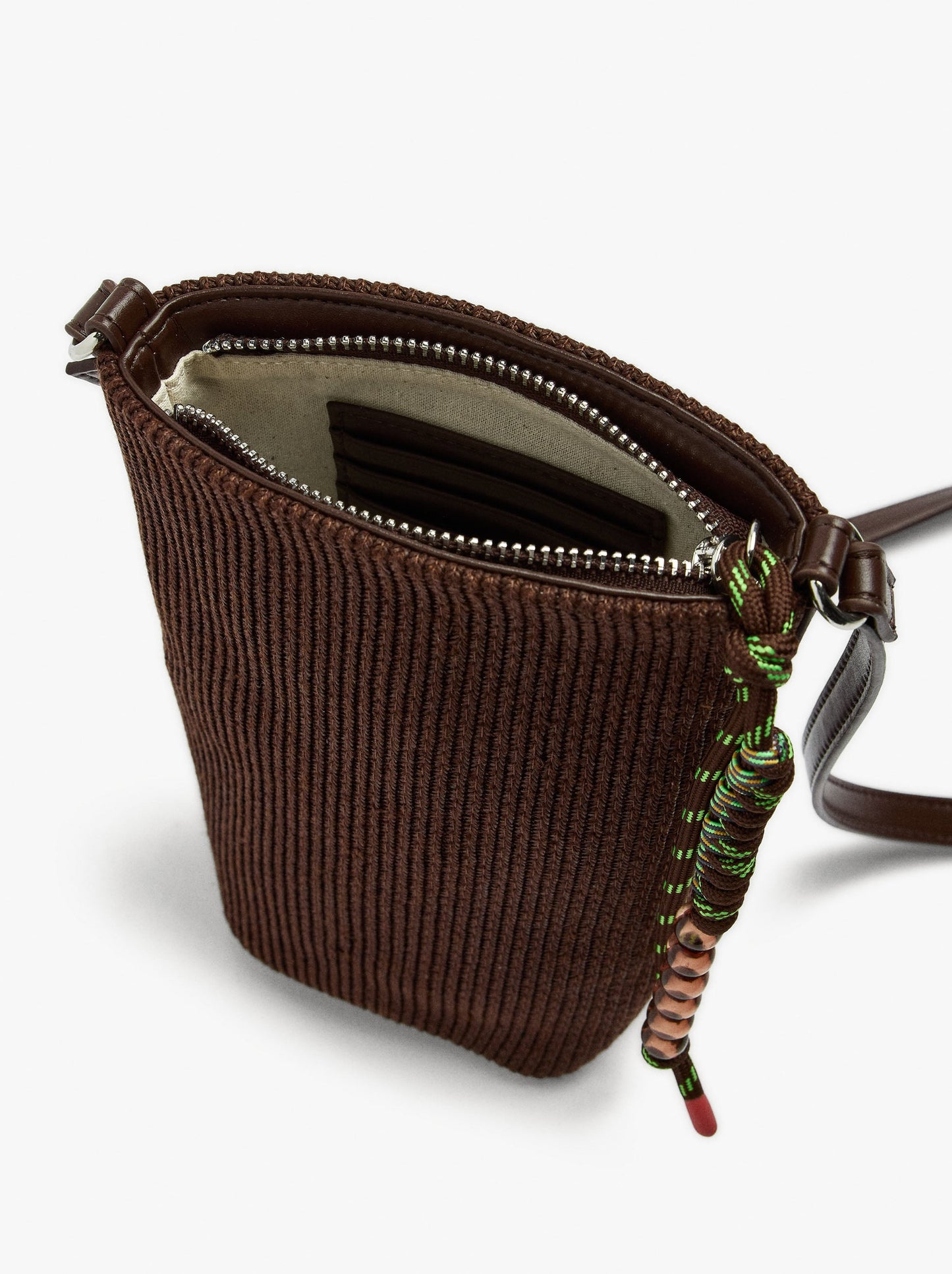 Ribbed Mobile Phone Bag With Strap