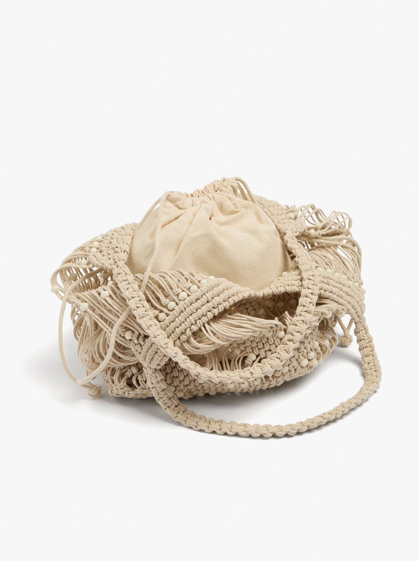 Tote Bag With Braided Detail And Removable Pouch