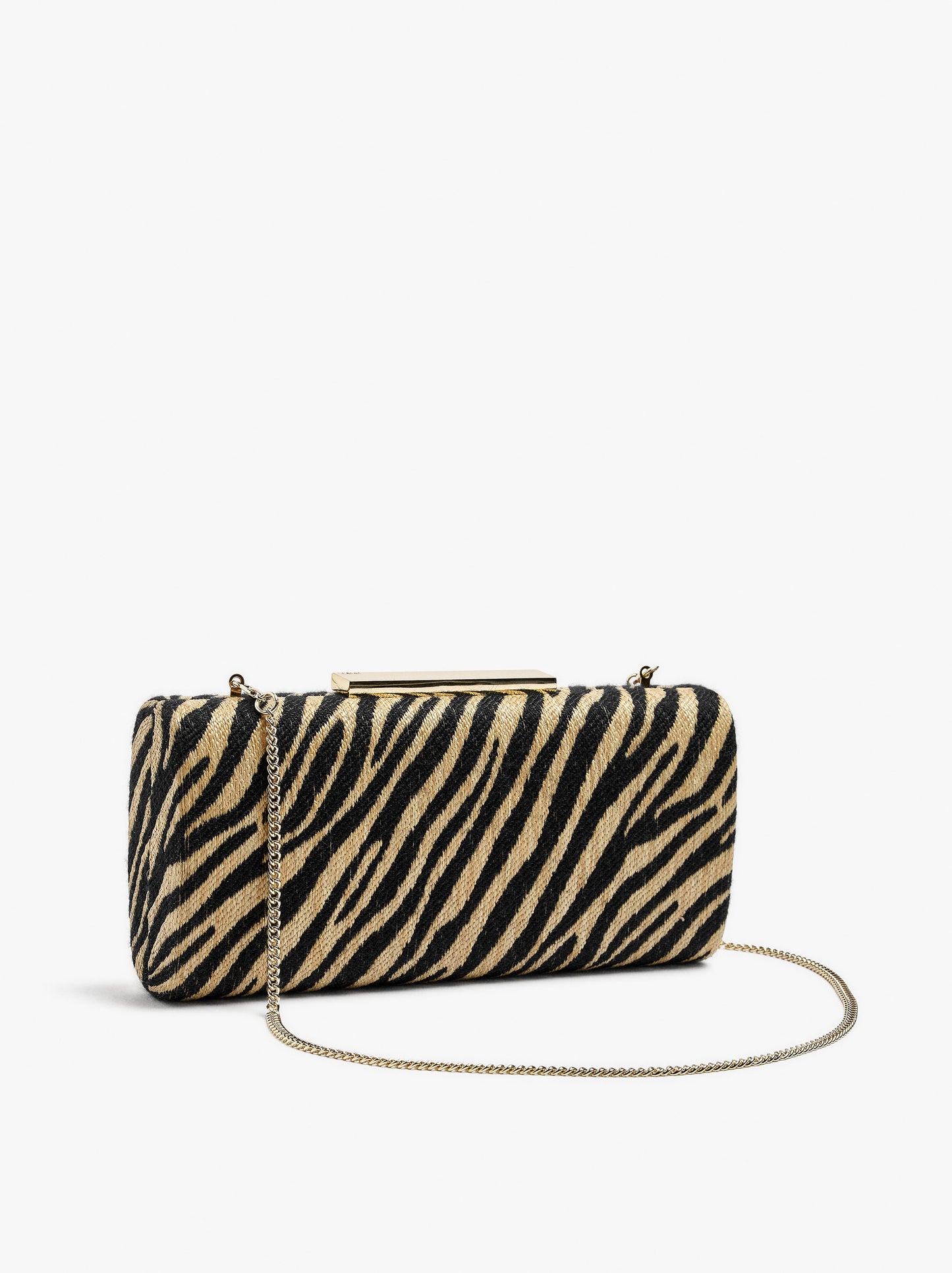 Clutch With Paper Straw Effect With Animal Printed