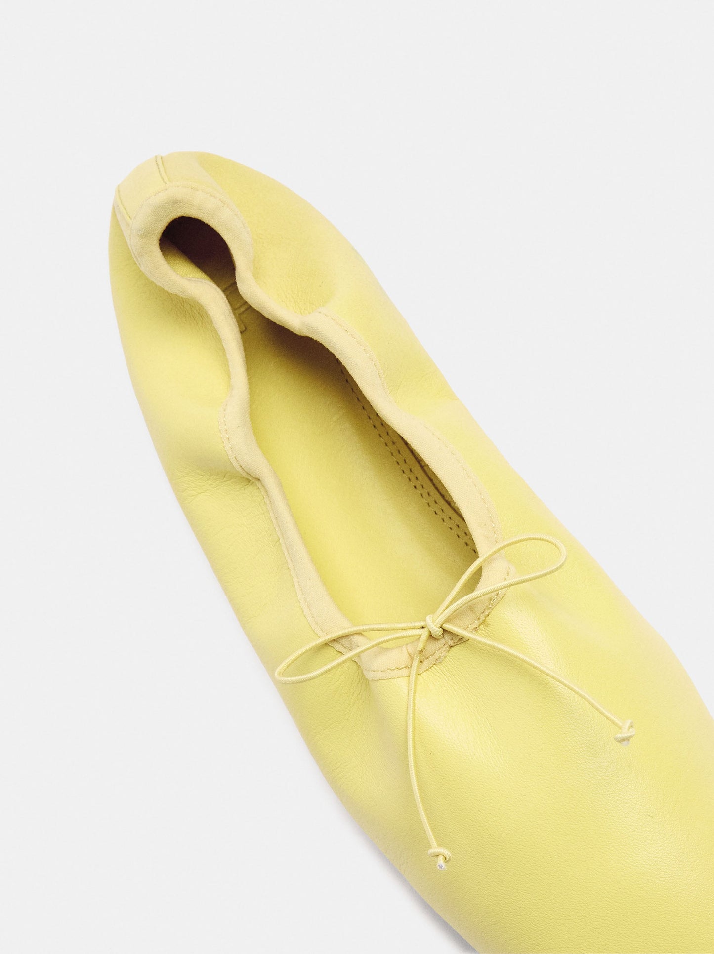 Leather Ballet Flats With Elastic